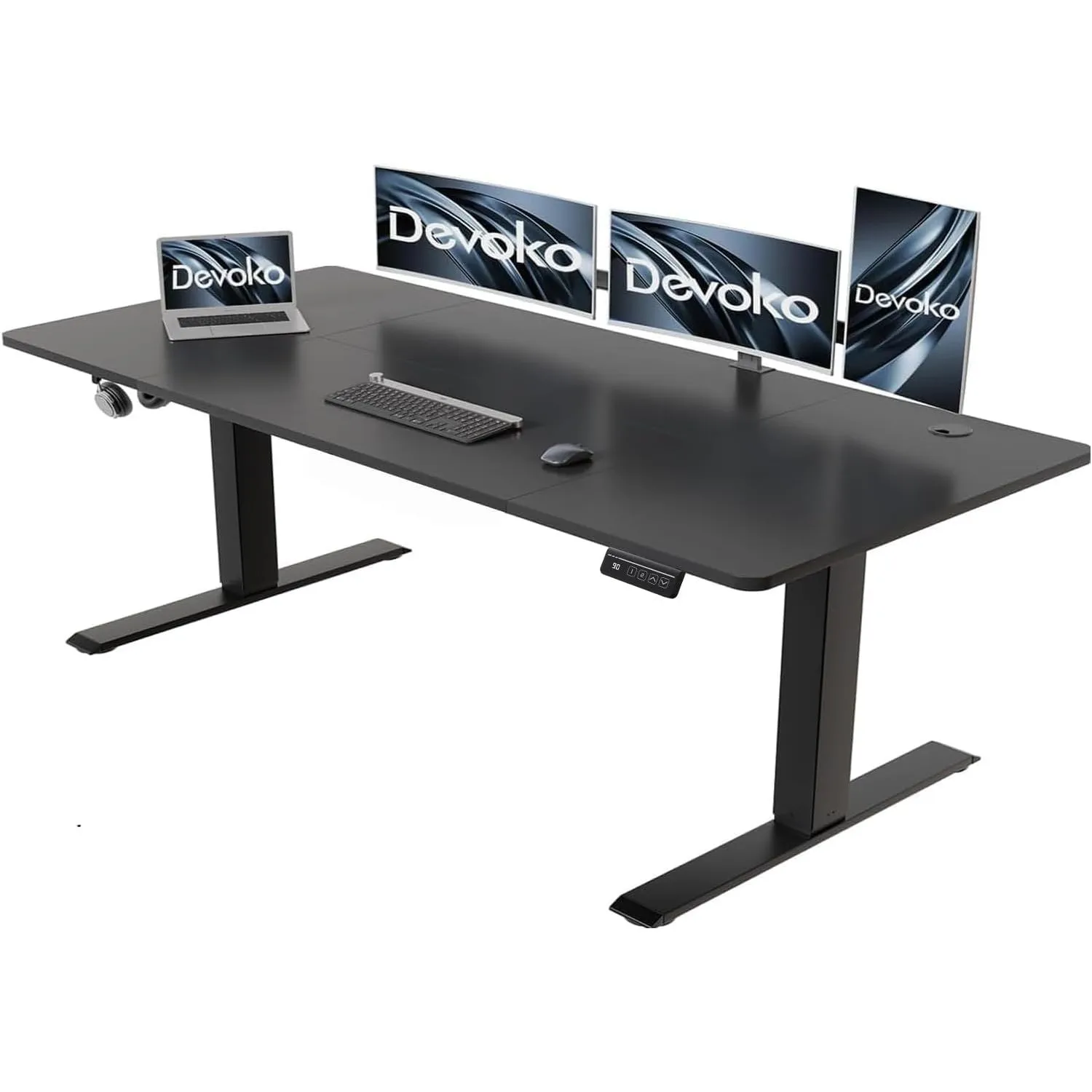Devoko Elektrisch Höhenverstellbarer Schreibtisch 180 x 80 cm, Schwarz