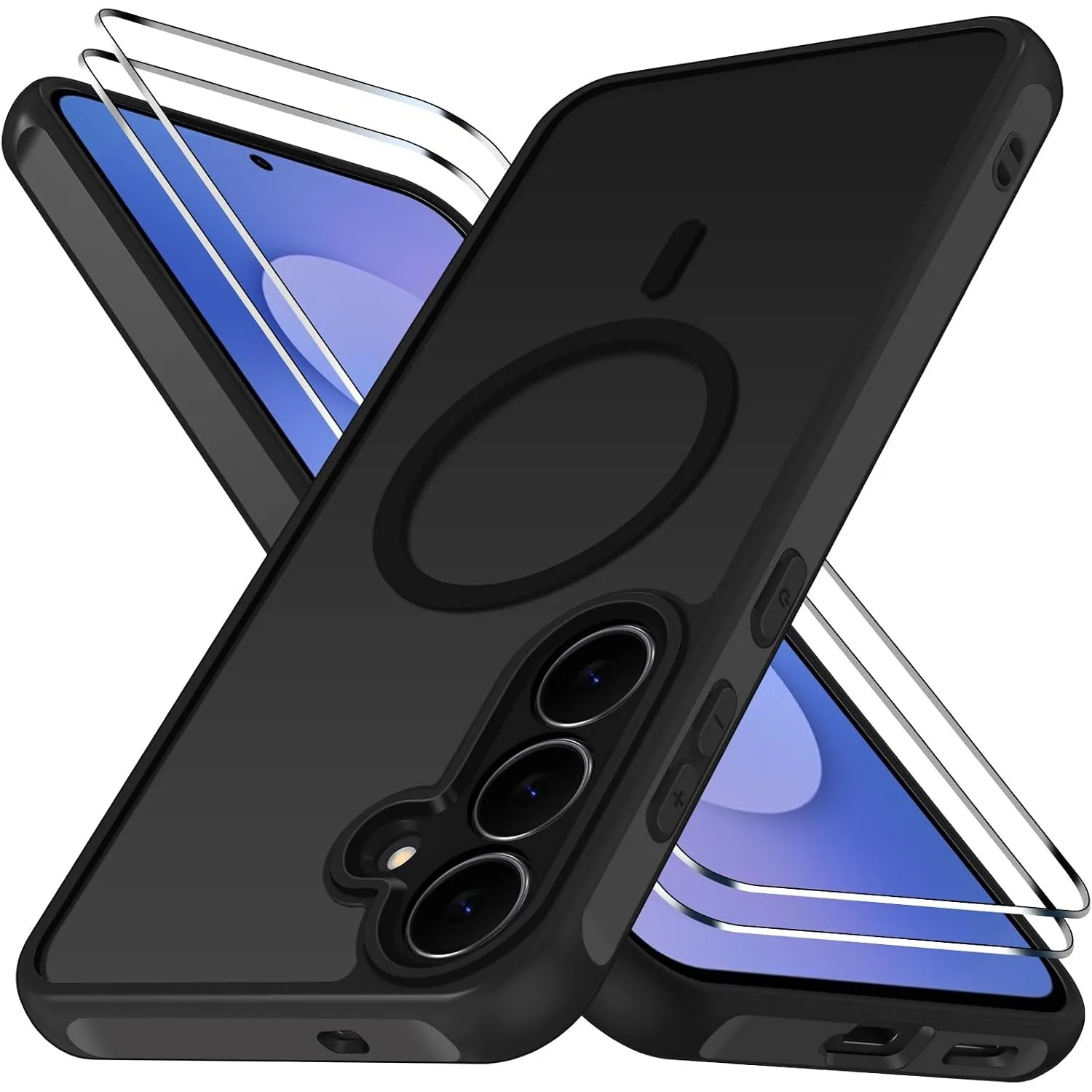 ivoler für Samsung Galaxy S25 FE Hülle,mit 2 Panzerglas,Magsafe Schwarz