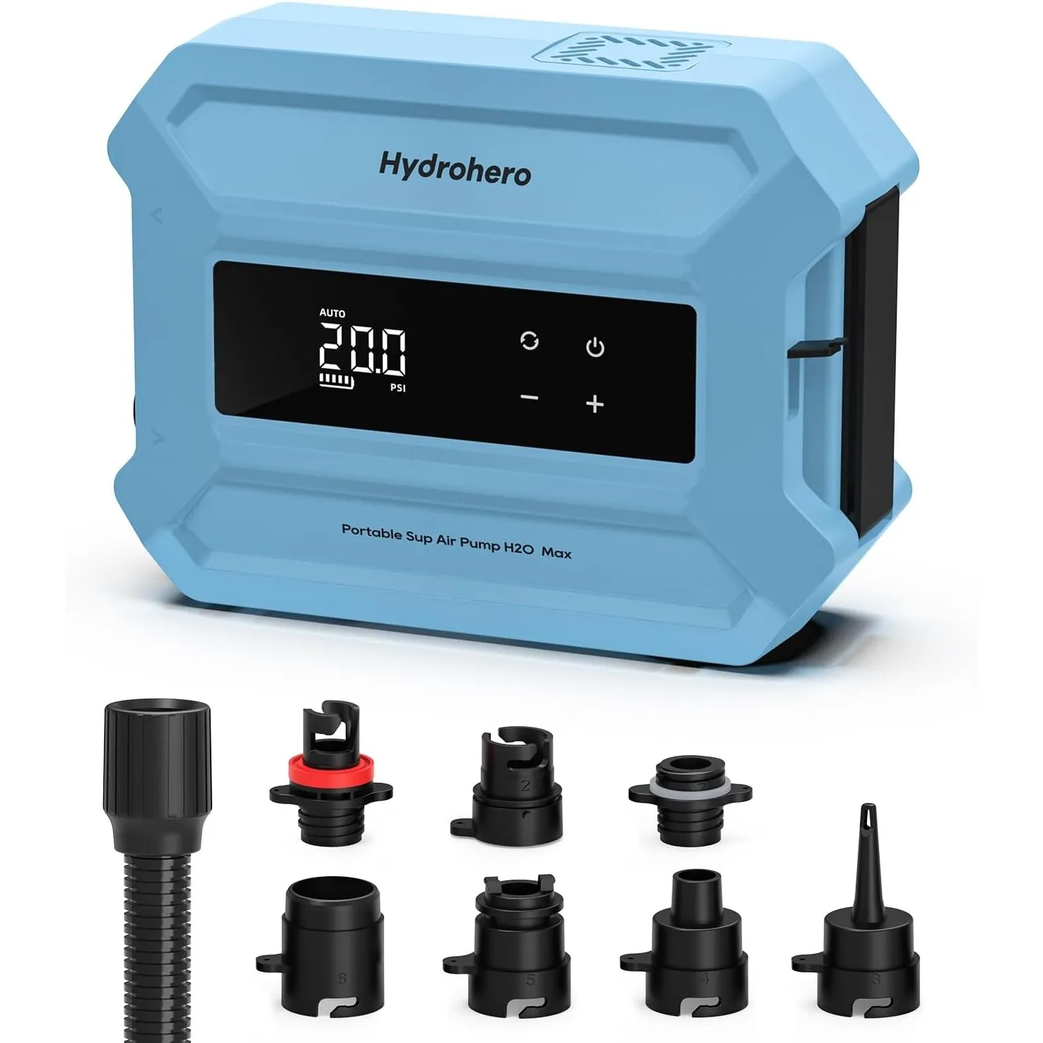 Hydrohero Elektrische SUP Pumpe, 20 PSI SUP Pumpe, 96,2Wh Akku | 4 Min. bis 12 PSI, 1,6 kg Leichtgewicht, 96,2Wh Akku, …