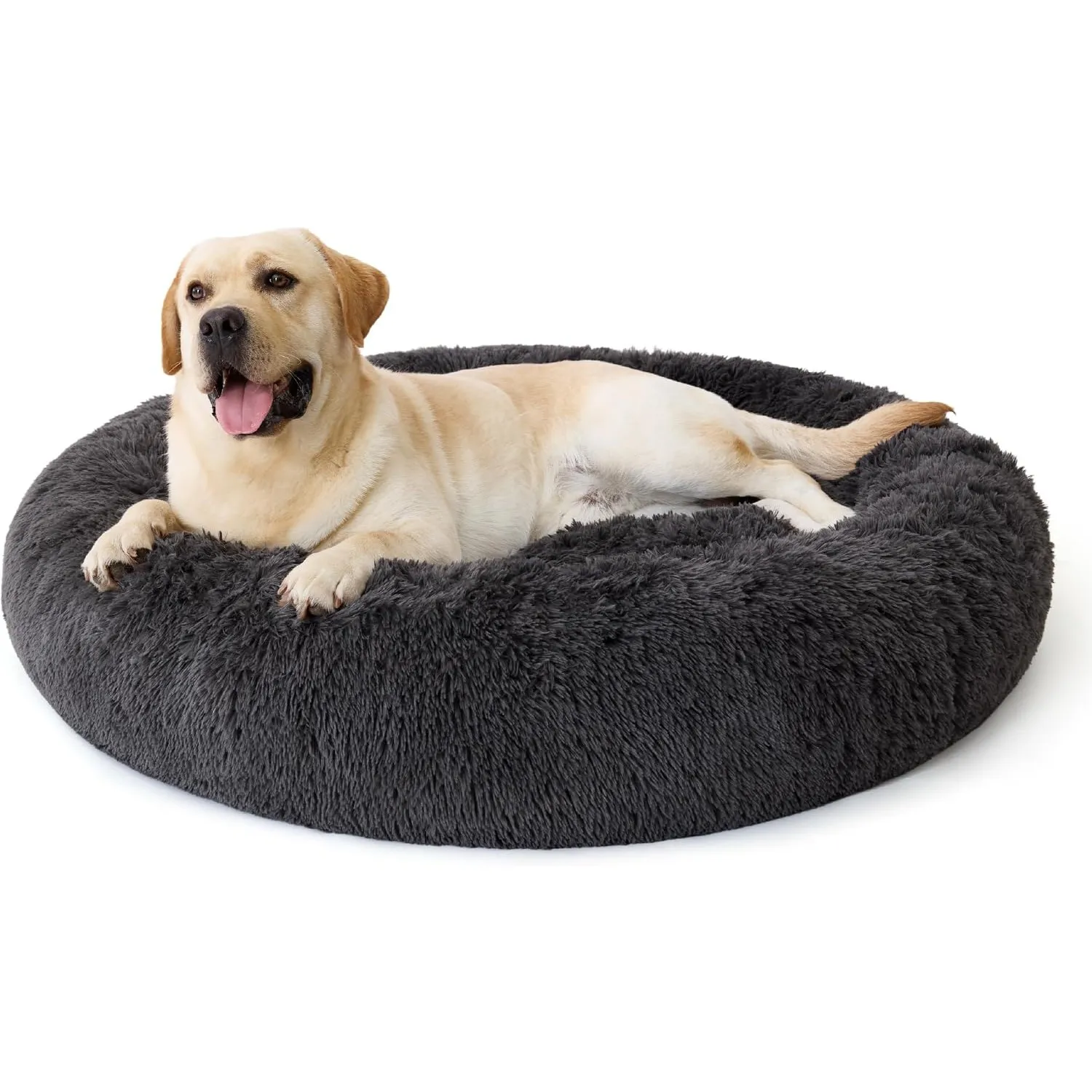 BEDSURE SupportMax™ Hundebett Grosse Hunde Waschbar Flauschig Rund, 120cm