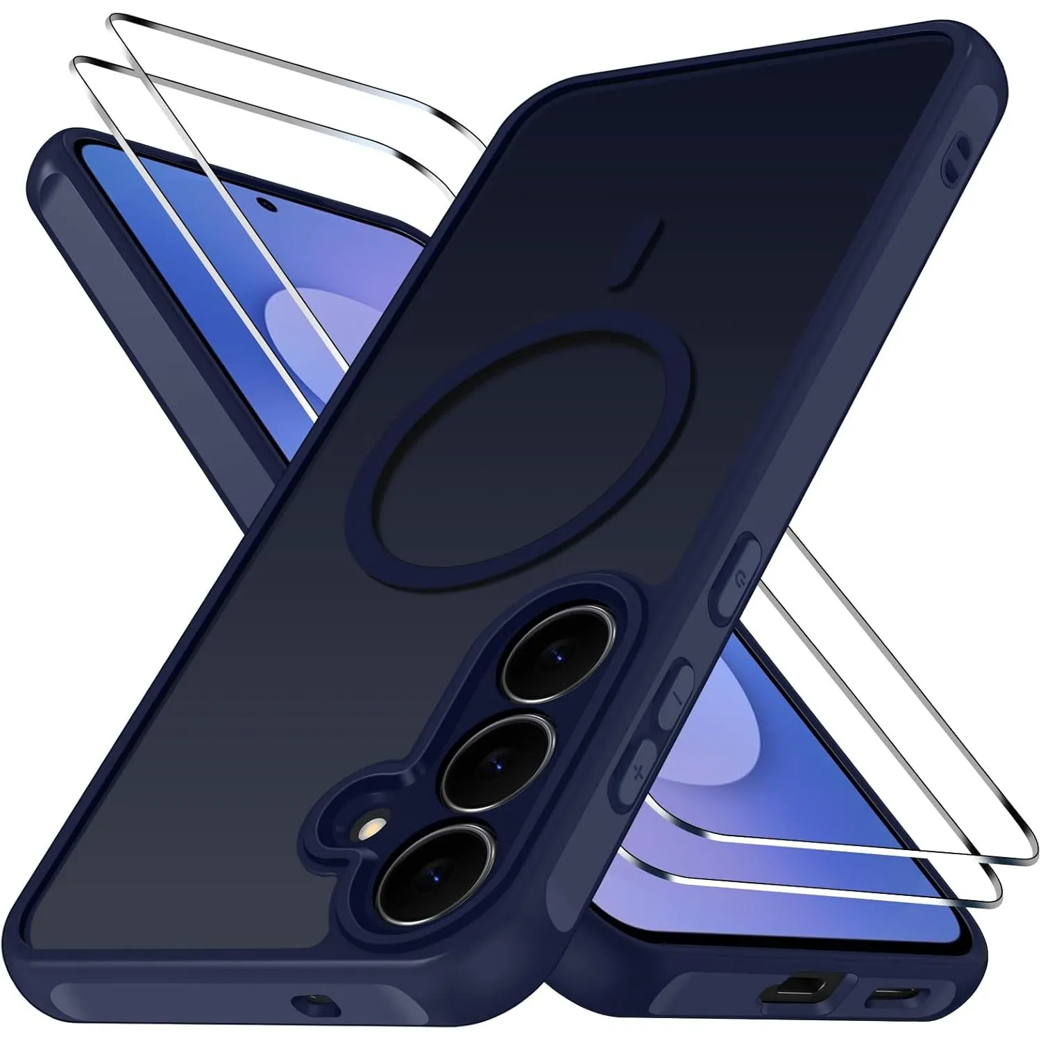ivoler für Samsung Galaxy S25 FE Hülle,mit 2 Panzerglas,Magsafe Blau