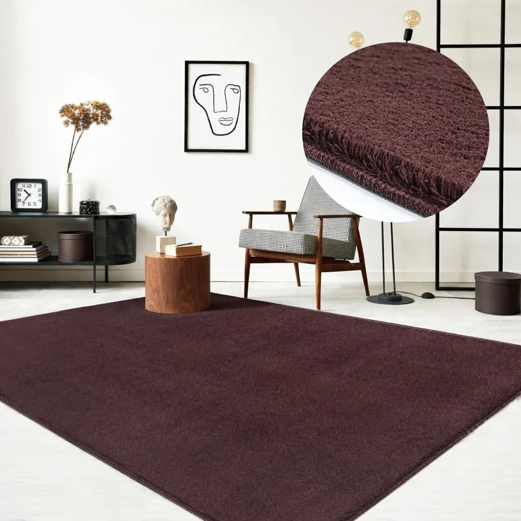 the carpet Relax Moderner Flauschiger Kurzflor Teppich, Anti-Rutsch Unterseite, Waschbar bis 30 Grad, Super Soft, Fello…