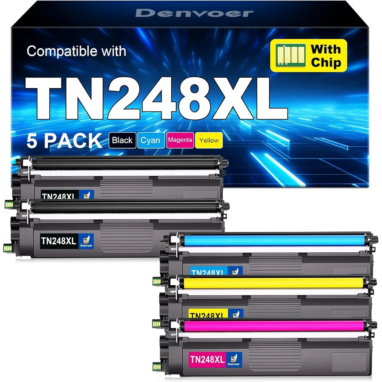 Denvoer TN248XL TN248 Kompatibel für Brother MFC-L3760CDW Toner Brother MFC-L3740CDW Toner Brother DCP-L3560CDW DCP-L35…
