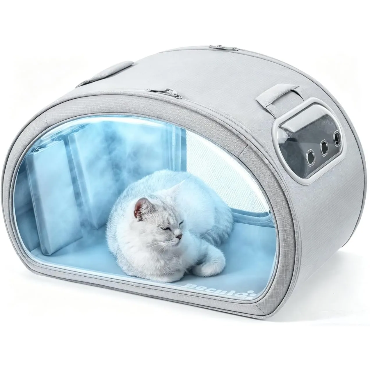 Pecute Katzenkühlhaus mit Dual-Kühl-System (6 Kühlakkus & Gel-Matte) – Faltbares Katzenzelt Sommer, Kühlt bis zu 8 Std.…