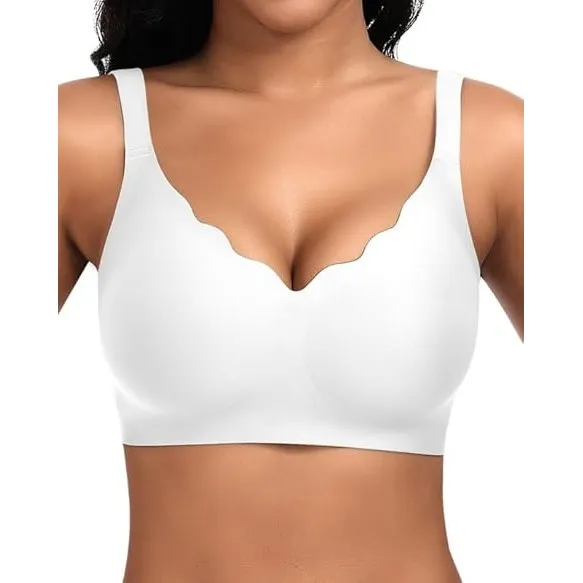 Jiuday BH Damen ohne Bügel Große Brüste Nahtloser Push Up BH Soft Bequemer Seamless Bra T Shirt Bügelloser Gepolstert K…