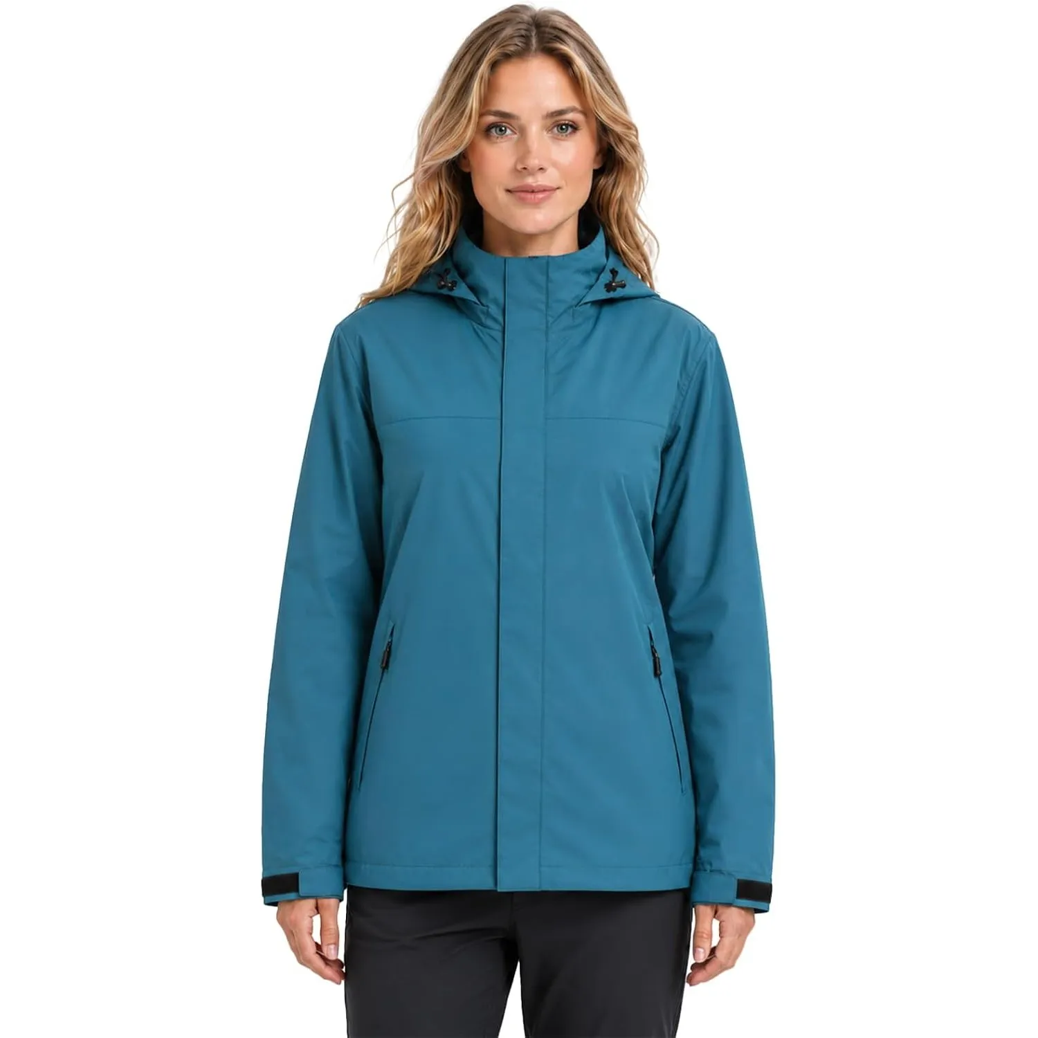 Regenjacke Damen Wasserdicht Atmungsaktiv Regenmantel Damen Wasserdicht Outdoorjacke Windbreaker mit Abnehmbarer Kapuze…