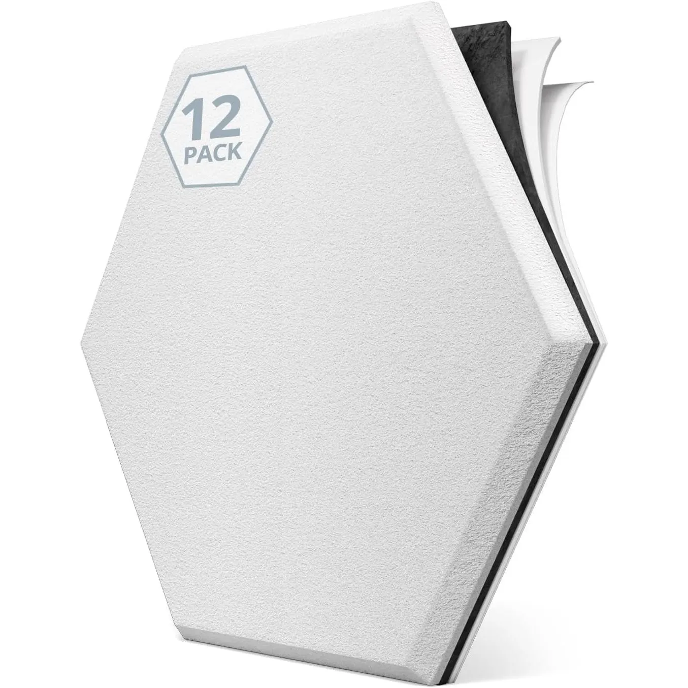 Kuchoow Hexagon Schallschutzplatten selbstklebend Schallschutz Schalldämmung Wand, 12 Stück 2-in-1 Akustikplatten mit L…