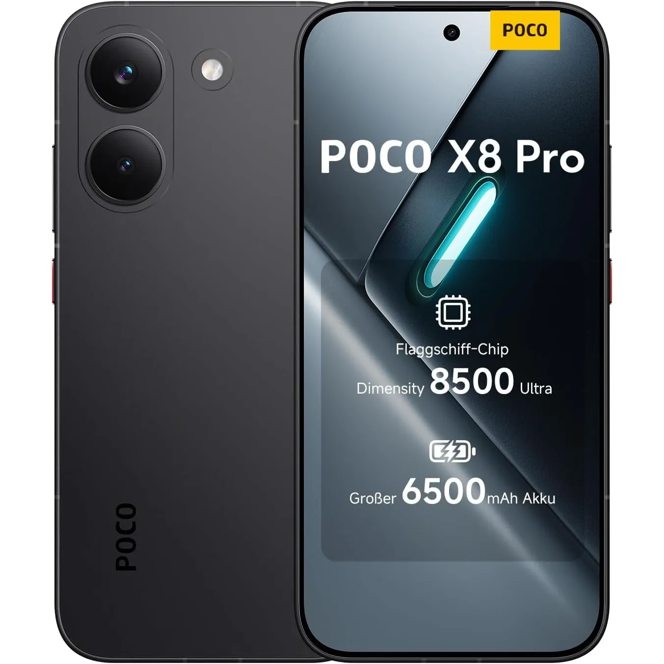 Xiaomi Poco X8 Pro 8+256GB, Unlocked, Dimensity 8500-Ultra, 6500mAh, 50MP Sony IMX882 OIS, AMOLED, Schwarz, 3J Garantie