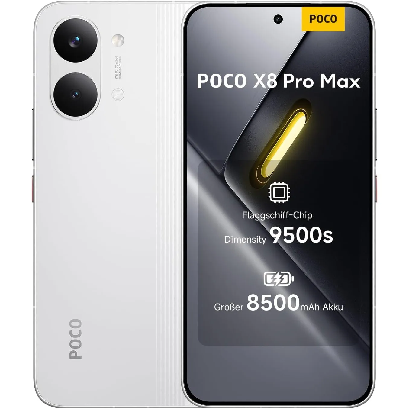 XIAOMI Poco X8 Pro Max Smartphone 12GB+256GB Handy mit Android Dimensity 9500s Prozessor 8500mAh Akku Ultrahelles AMOLE…