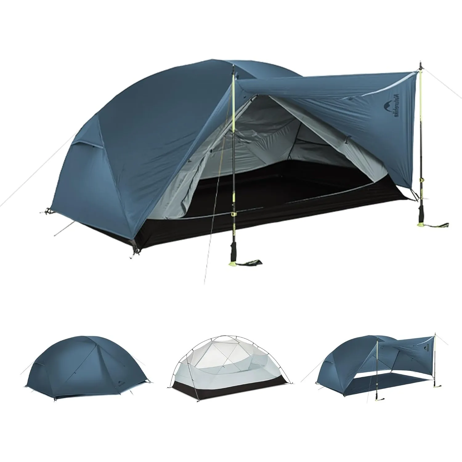 Naturehike Mongar Pro/Base Ultraleichtes Zelte Winddicht Wasserdicht Trekkingzelt Tragbar 1 & 2 & 3 Personen Zelt 3-4 S…