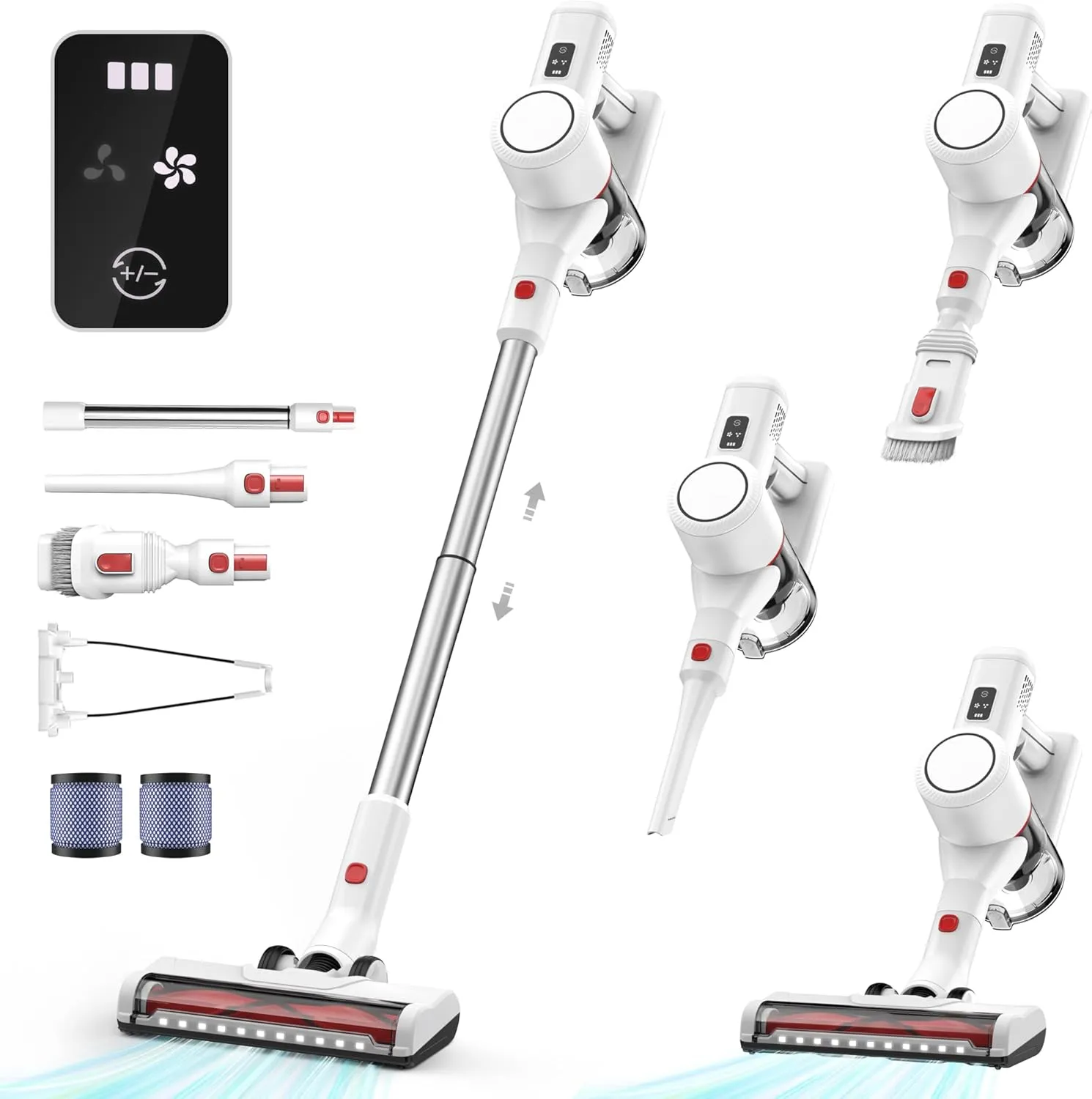 Akku Staubsauger Kabellos Vacuum Cleaner - Kabelloser Akkustaubsauger mit Led-Display Cordless Akkusauger Stielstaubsau…