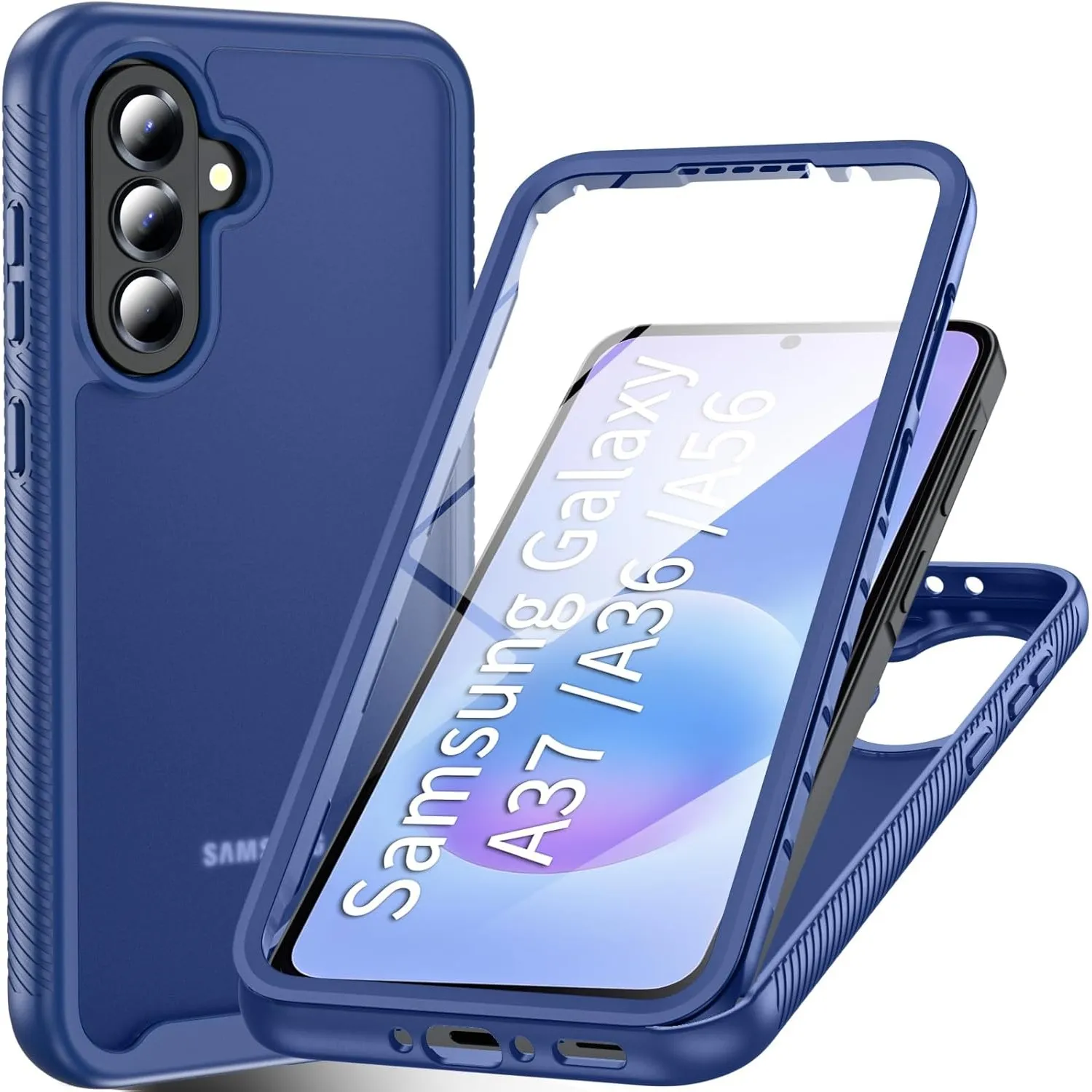 Fin2feel für Samsung Galaxy A37 5G Hülle, A36/A56 360 Grad Rundumschutz [Militärstandard] Stoßfest Schutzhülle mit Eing…