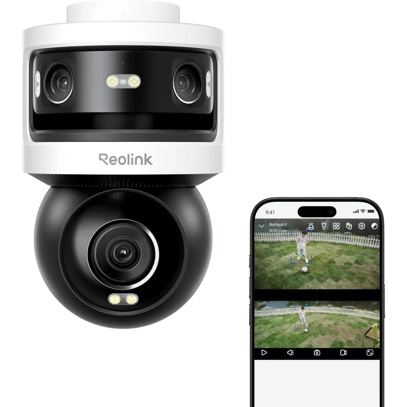 Reolink Dreifachobjektiv PoE Sicherheitskamera für Außenbereich,OMVI 3i PoE