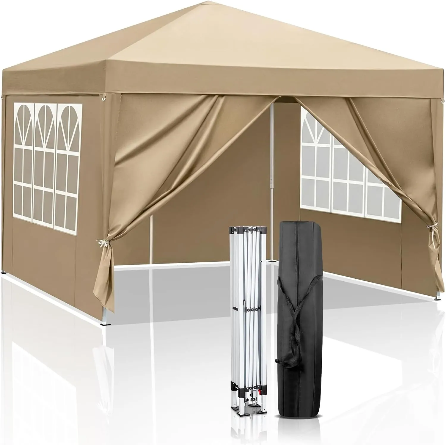 LEADZM Pavillon 3x3m,Pop-up Faltpavillon,Wasserdichter,Winterfest,Höhenverstellbar,UV Schutz 50+,Stahlrahmen,fur Garten…