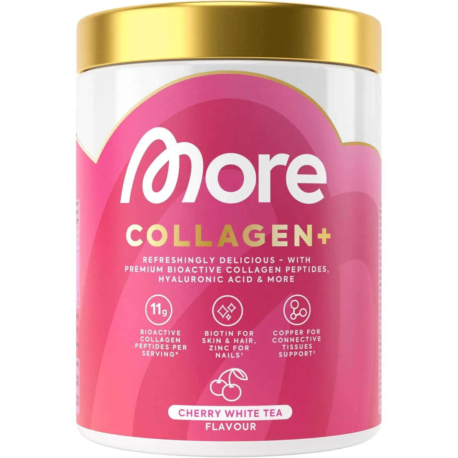 MORE Collagen+, 300 g, Cherry White Tea, mit Kollagenhydrolysat