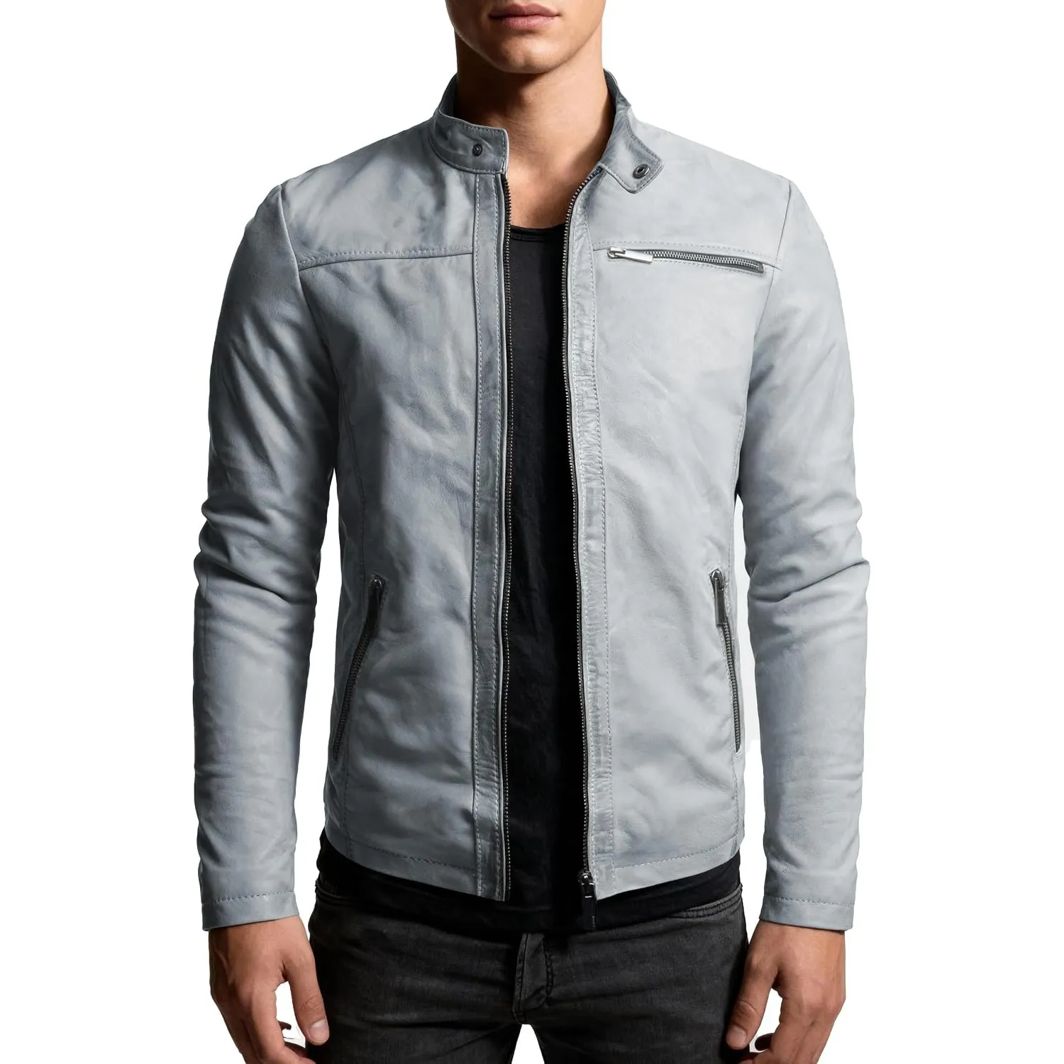 Crone Epic Herren Lederjacke Echtleder Jacke