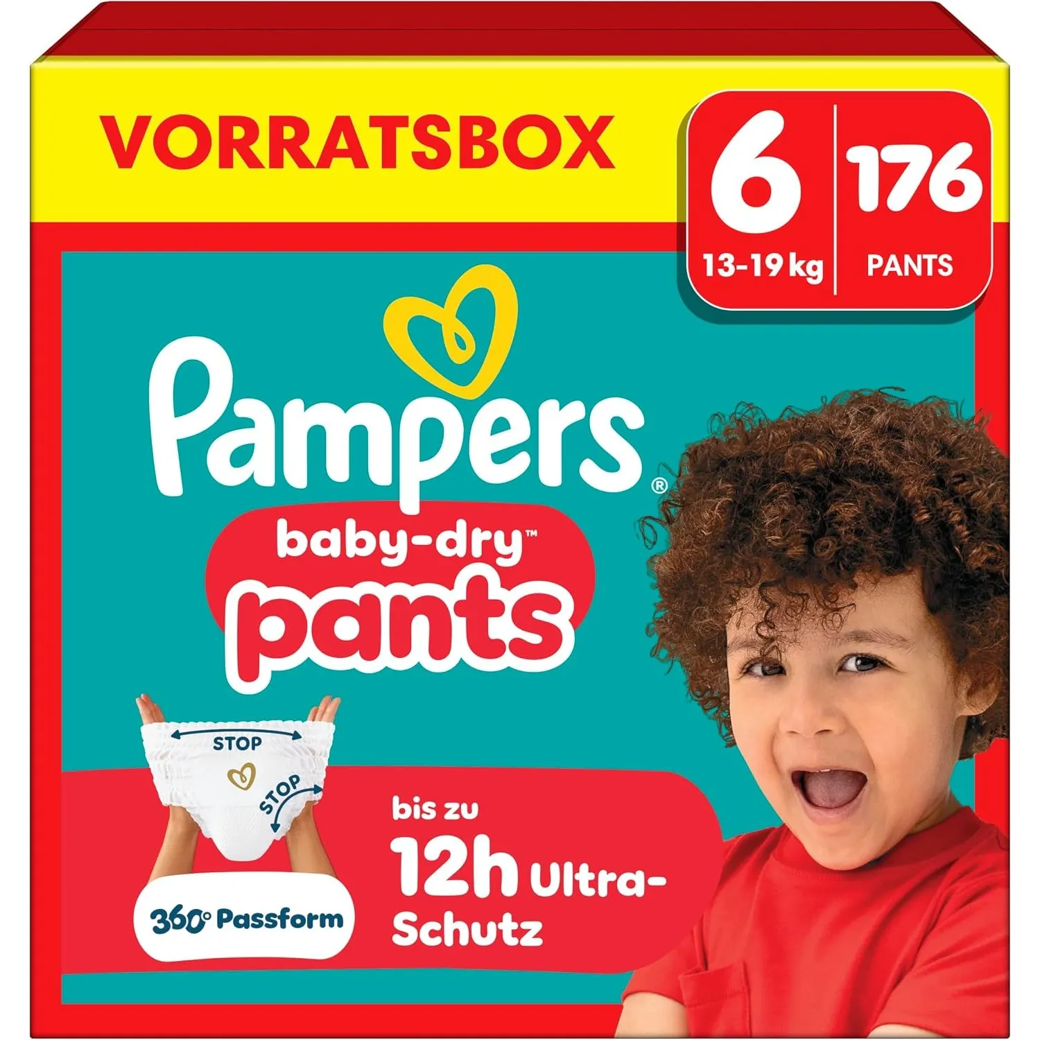 Pampers Baby-Dry Pants Größe 6, 176 Windeln, 13kg-19kg
