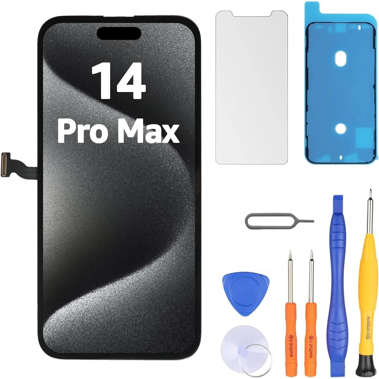 LL TRADER Display für iPhone 14 Pro Max 6.7" LCD Ersatzbildschirm und Kits | Retina FHD 3D Touch Digitizer Rahmenmontag…