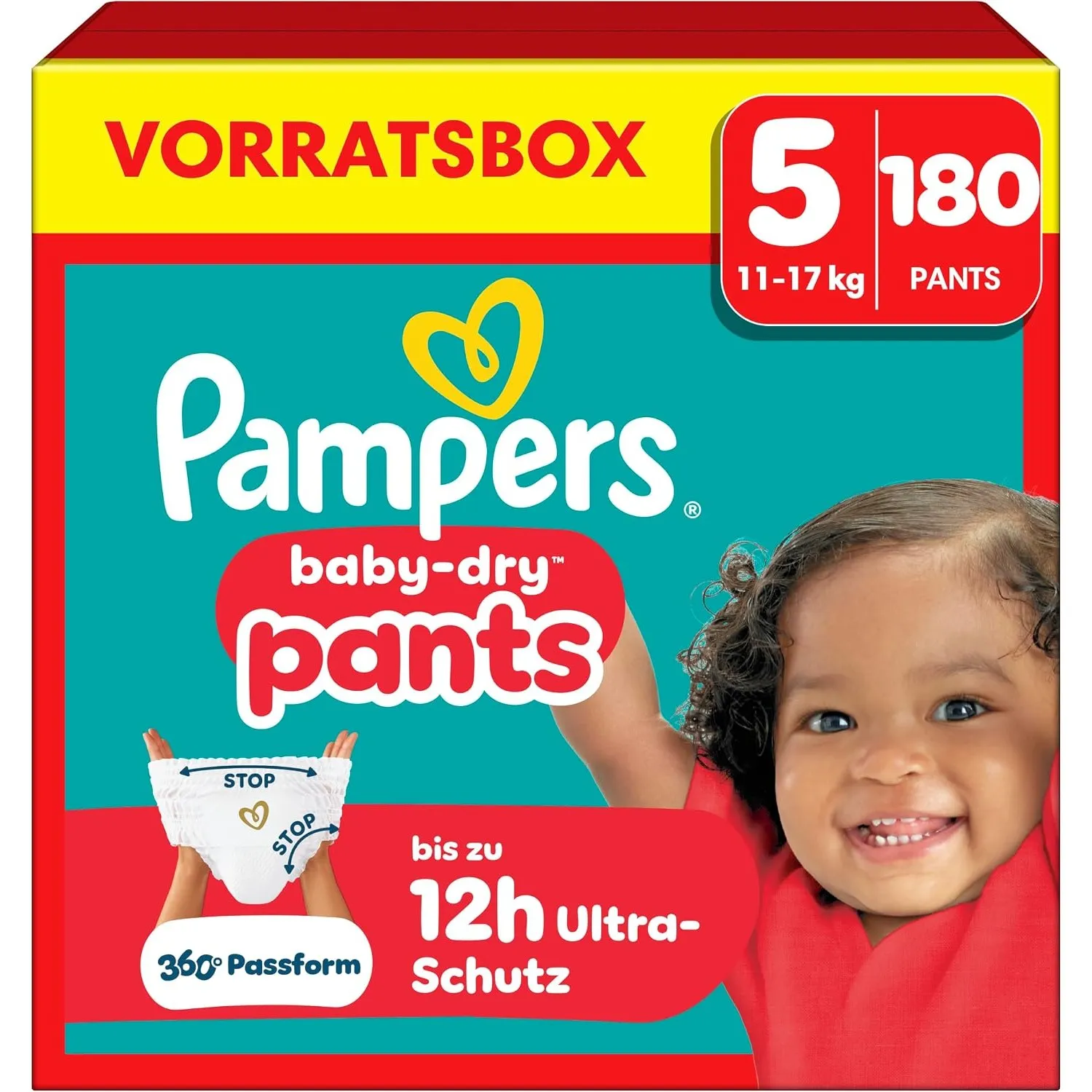 Pampers Baby-Dry Pants Größe 5, 180 Windeln, 11kg-17kg