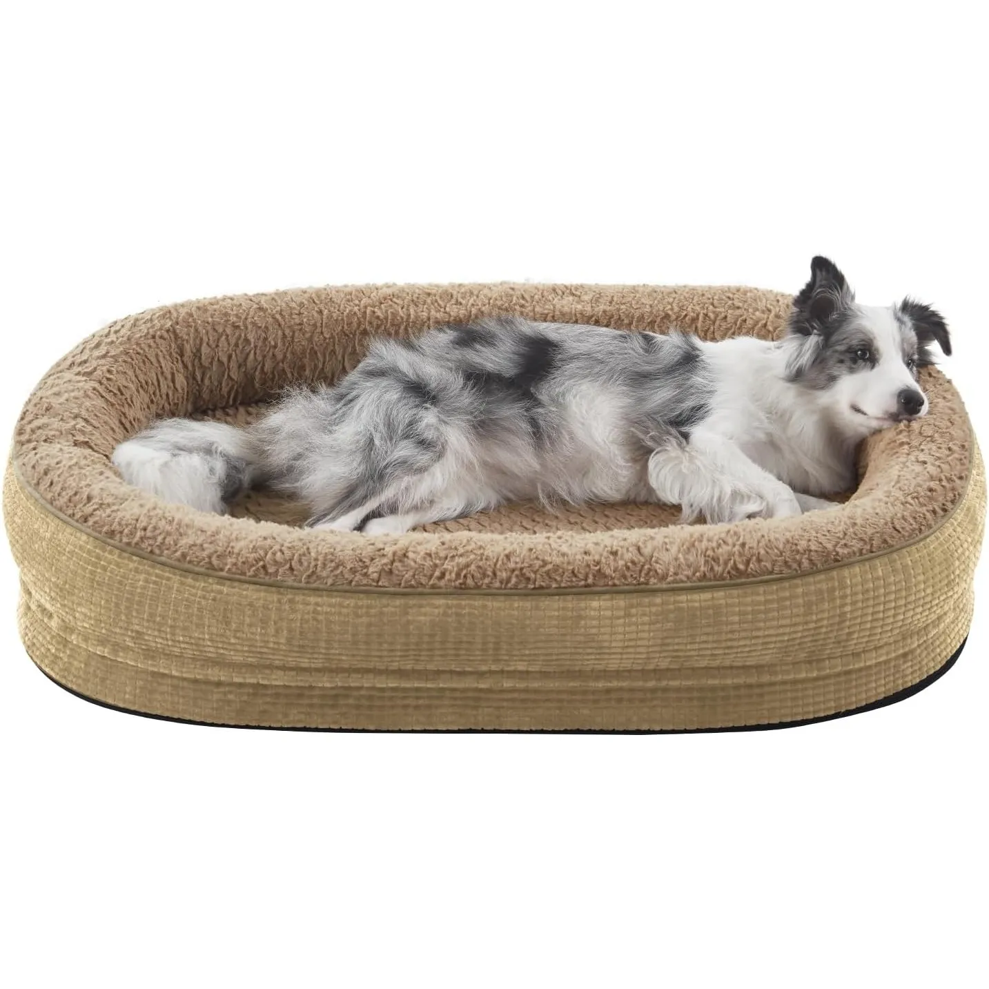 Pawk Orthopädisches Hundebett Mittelgroße Hunde, Vierseitiges Nackenrolle Kissen Hundebett Orthopädisch, Memory Foam Hu…