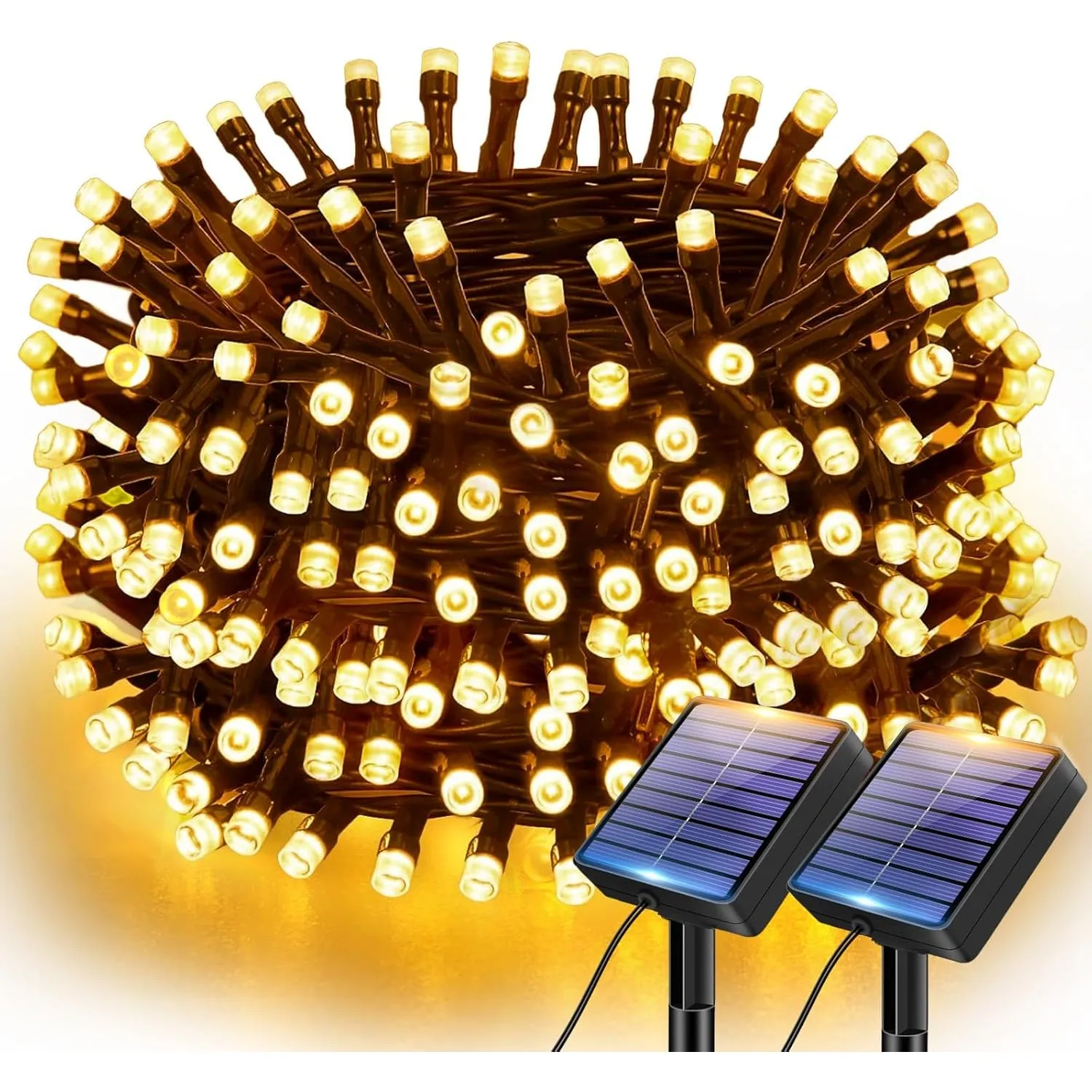 btfarm 2 Stück Solar Lichterkette Outdoor 6M 60 LED, IP65 Wasserdicht Lichterkette Solar Außen Wetterfest, 8 Modi Solar…