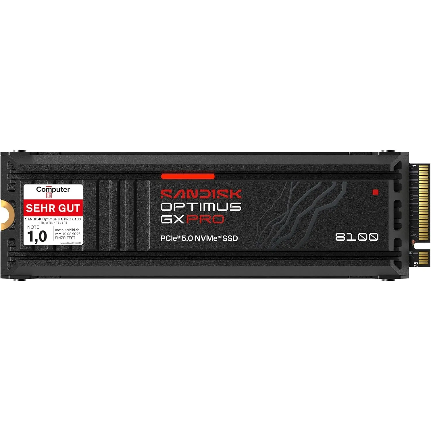SANDISK Optimus GX PRO 8100 PCIe Gen 5 NVMe SSD mit Kühlkörper 8 TB (sequenzielle Lese-/Schreibgeschwindigkeiten von bi…