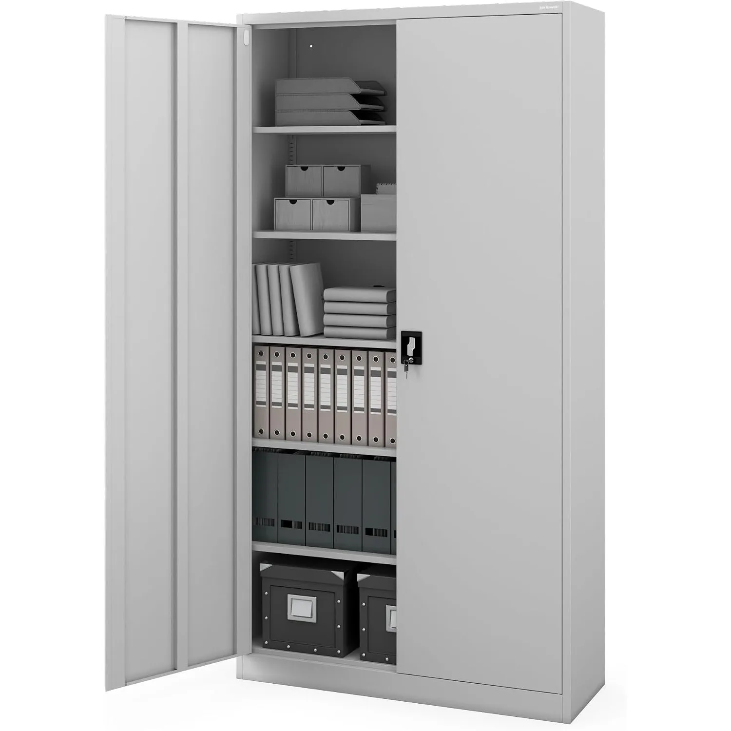 Jan Nowak Aktenschrank Büroschrank Metall hoch, abschließbar, 220x115x40 cm