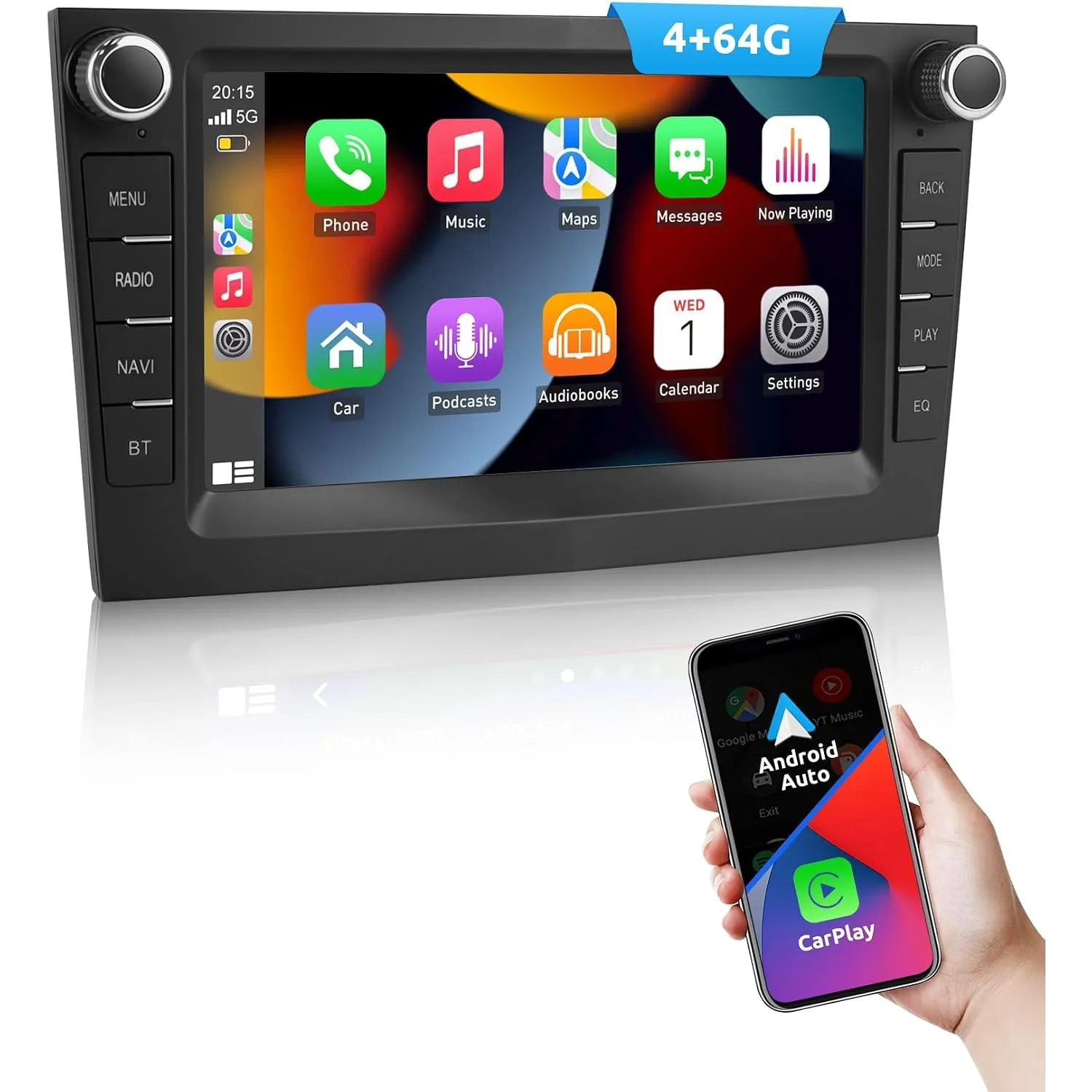 ESSGOO 4+64G Android 15 Autoradio Wireless CarPlay Android Auto Für Opel