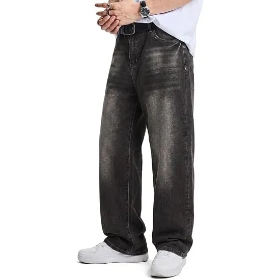 JMIERR Herren Baggy Jeans Y2K Jeanshose Denim Streetwear
