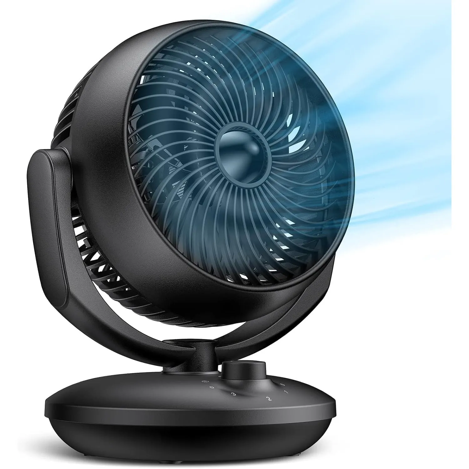 Ventilator Leise, 22dB Tischventilator sehr leise, Fan mit 3 Geschwindigkeiten und Oszillation, Leistungsstarker 3D Tur…