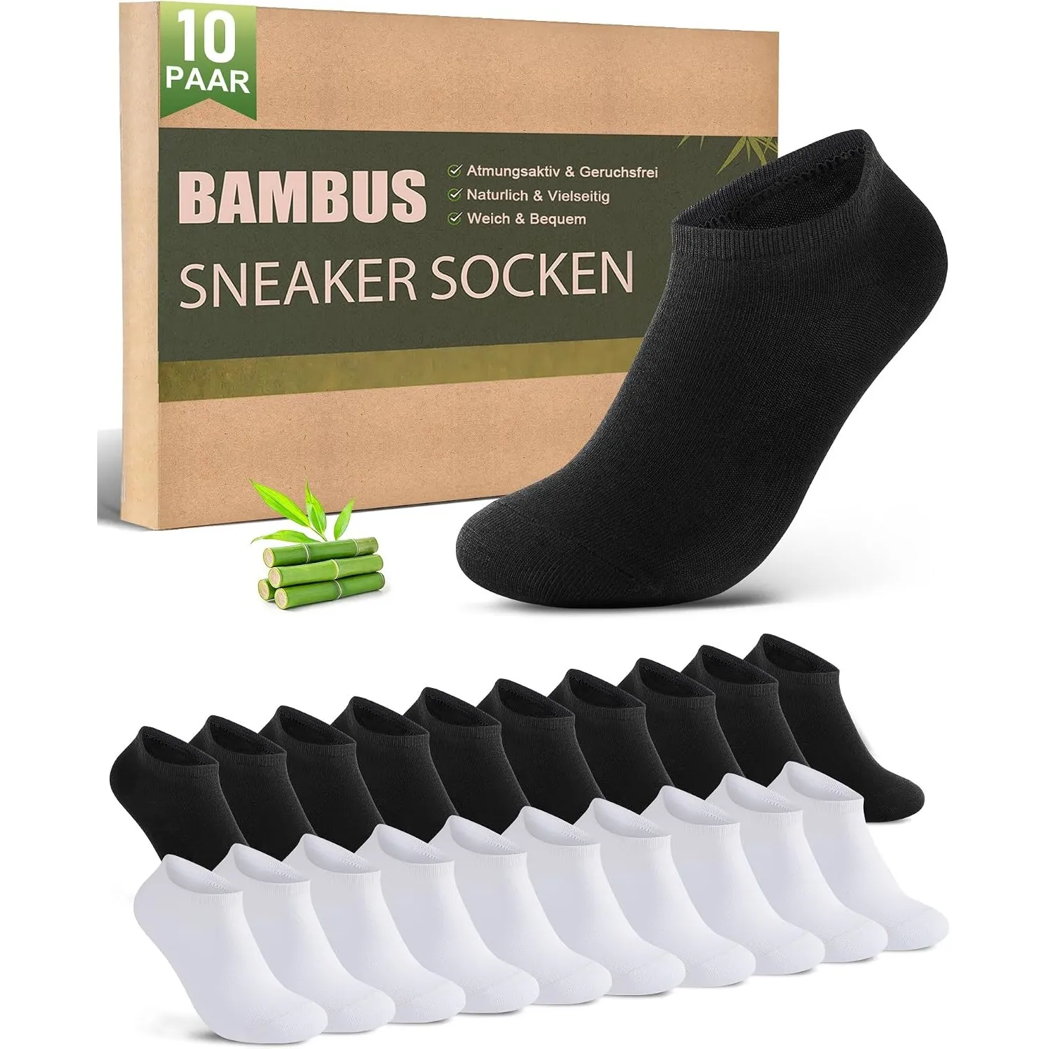Bambus Sneaker Socken Herren Damen 10/20 Paar – Sneakersocken