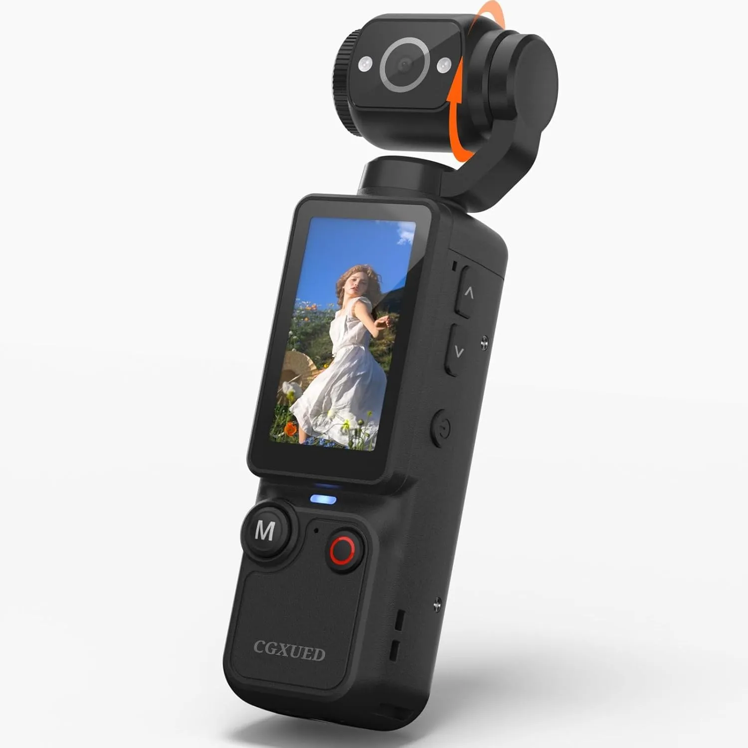 Vlog Kamera mit 180° Drehbarer Objektiv,2,5K Taschen Körperkamera Bodycam mit Audio&Video Aufnahme,7 Stunden Akku,Tragb…