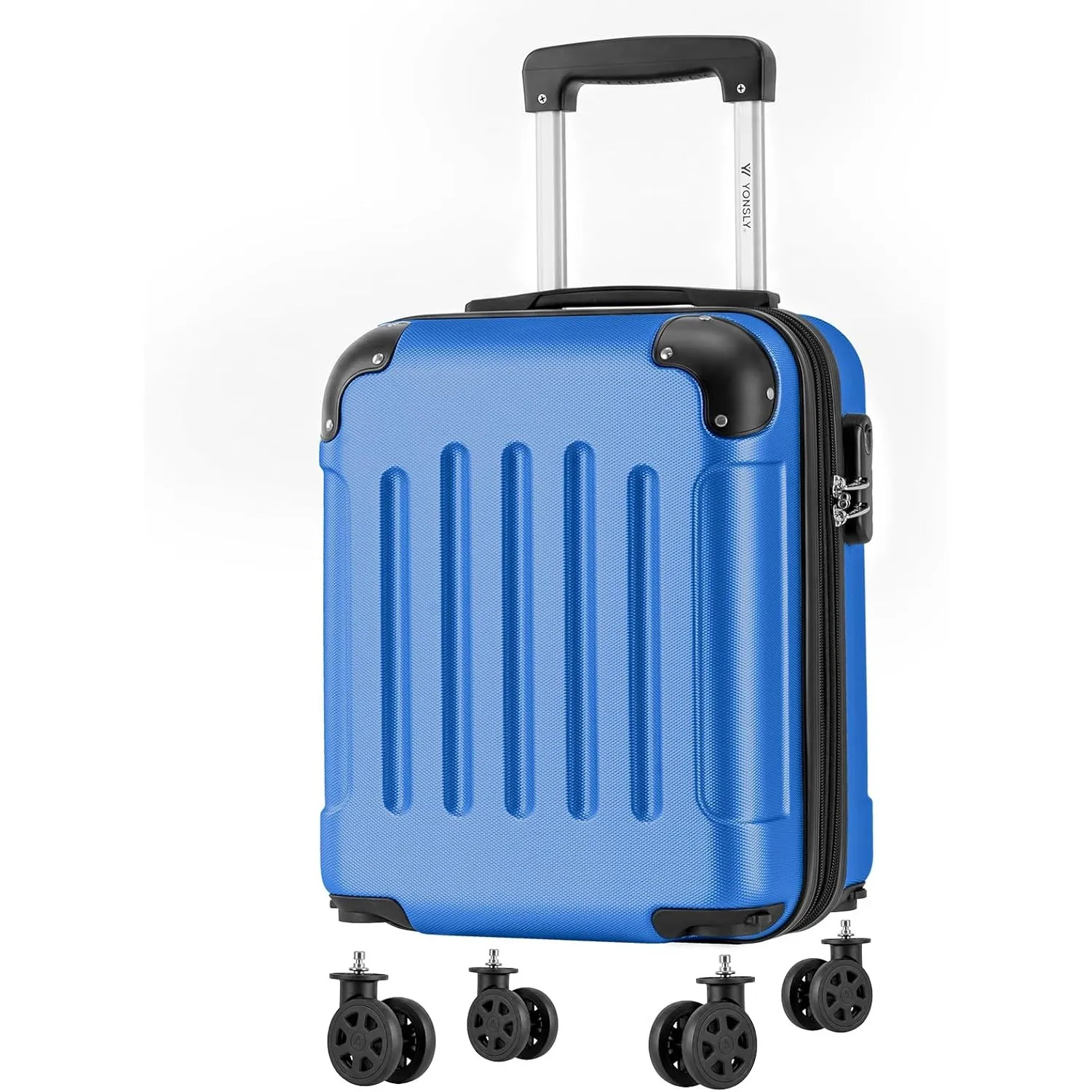 Kabinenkoffer mit abnehmbaren Rädern, S Koffer Suitcase Saphirblau, Trolley Reisekoffer, Rollkoffer Handgepäck mit 4 Ro…