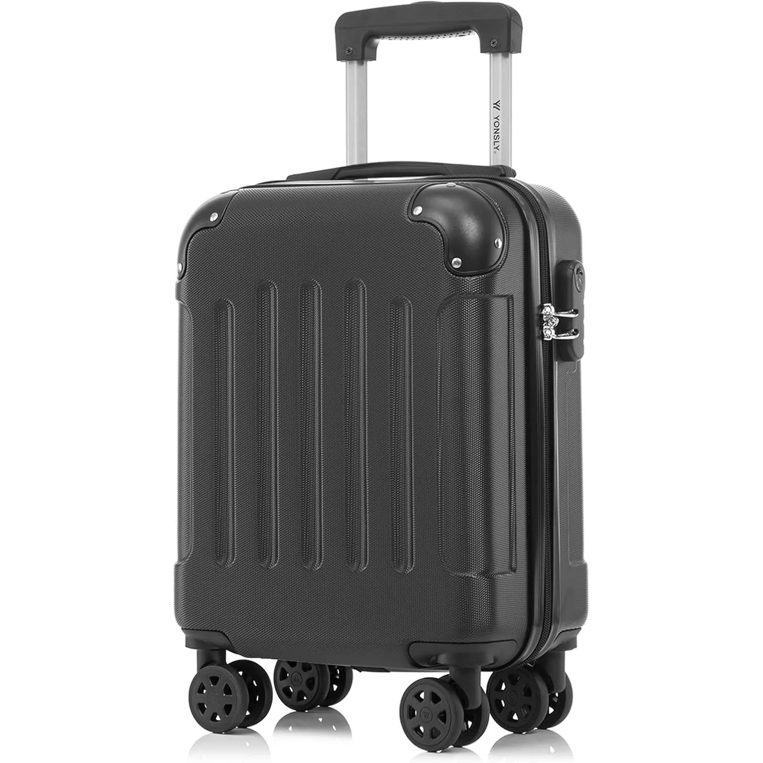 Kabinenkoffer mit abnehmbaren Rädern, S Koffer Suitcase Schwarz, Trolley Reisekoffer, Rollkoffer Handgepäck mit 4 Rolle…