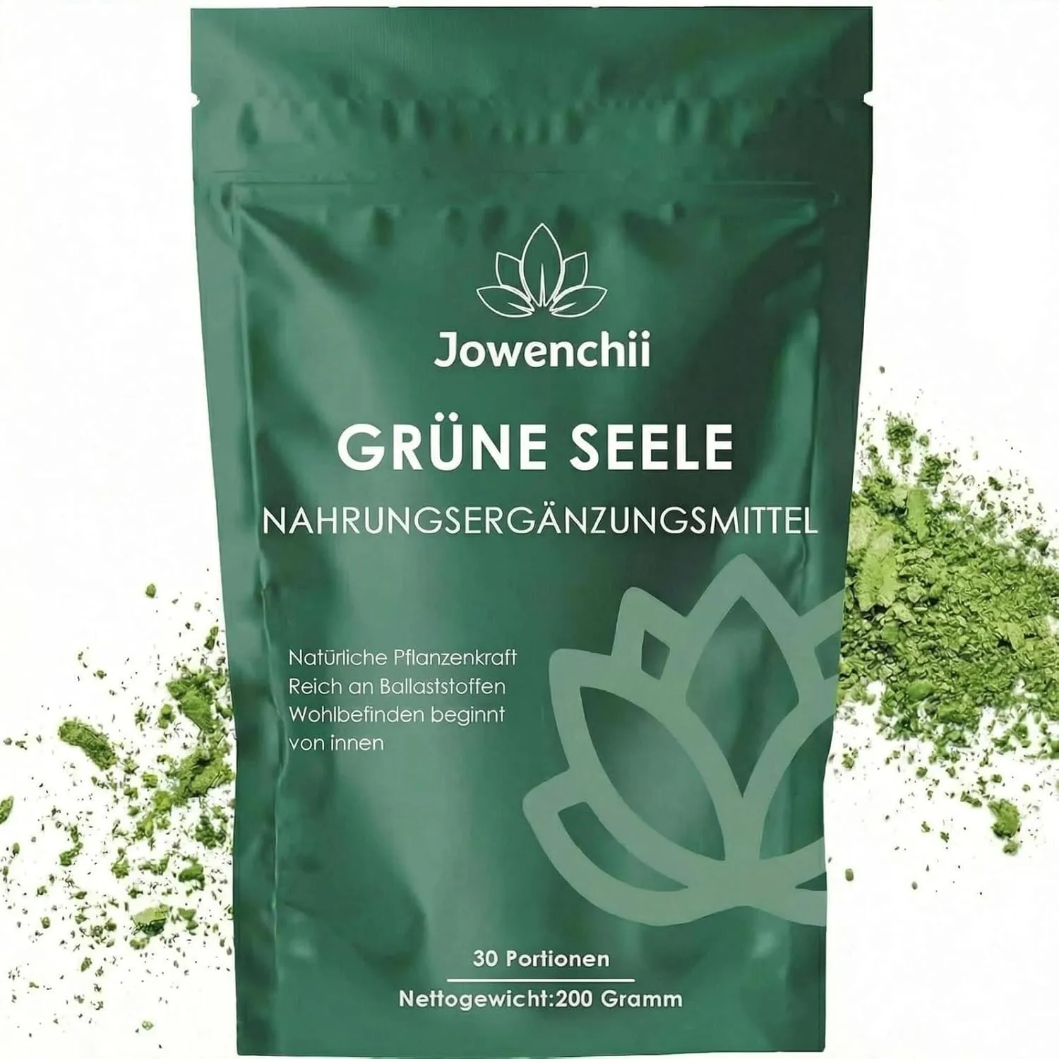 Grüne Entgiftungspulver, 200g Superfood Helfer Pulver, Greens Pulver Helfer, Pflanzenpulver mit Matcha, Gerstengras, He…