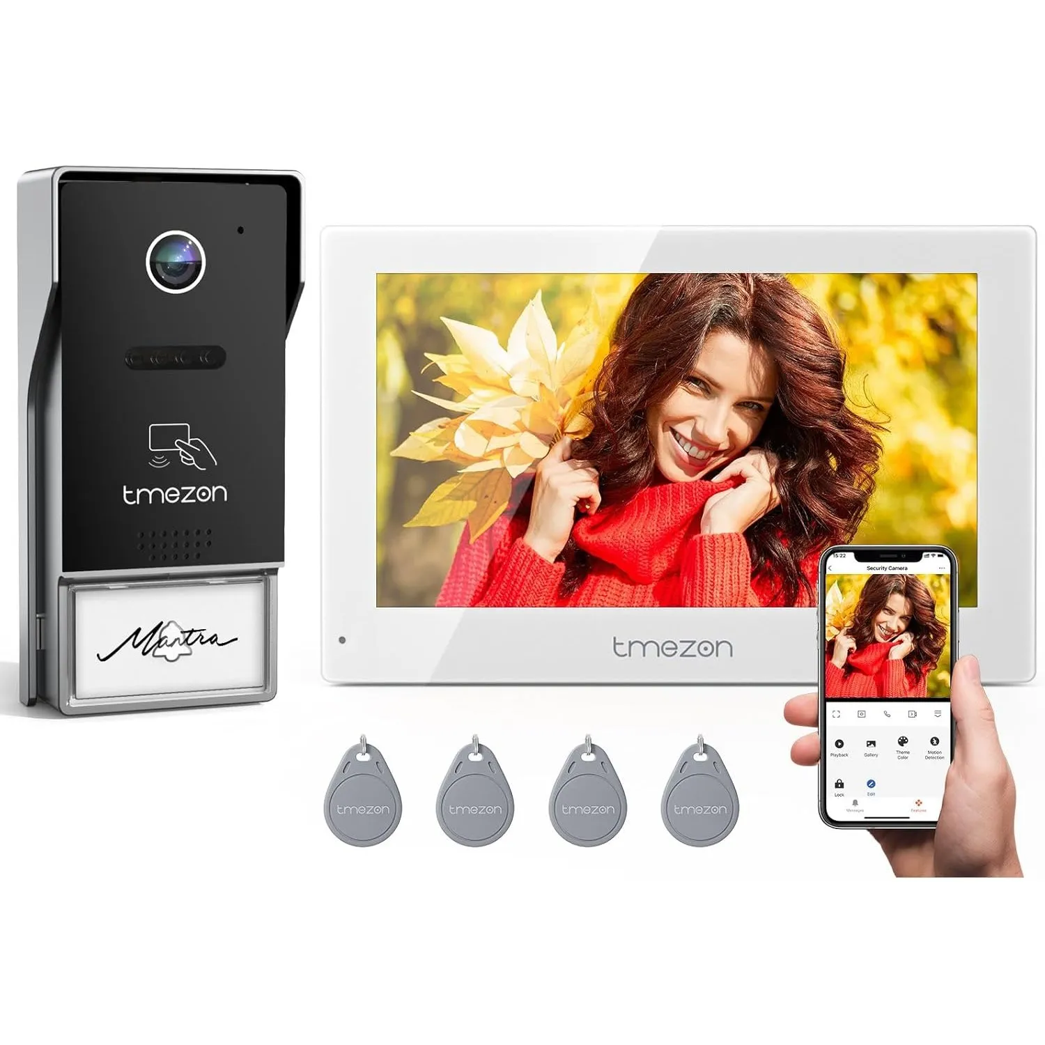 TMEZON WLAN Video Türsprechanlage mit Türöffner,1080P HD Türklingel mit Kamera,7-Zoll-Farb-Touchscreen,Nachtsichtgerät,…