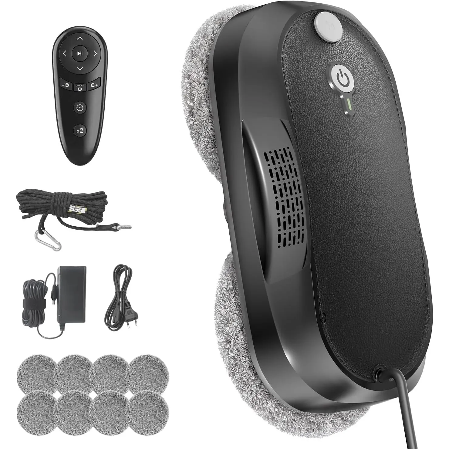 KKI X2 Fensterputzroboter,Bidirektionale Ultraschall Dual-Spray(Schwarz) | 3 Reinigungsmodi, KI-Pfadplanung und Kantene…