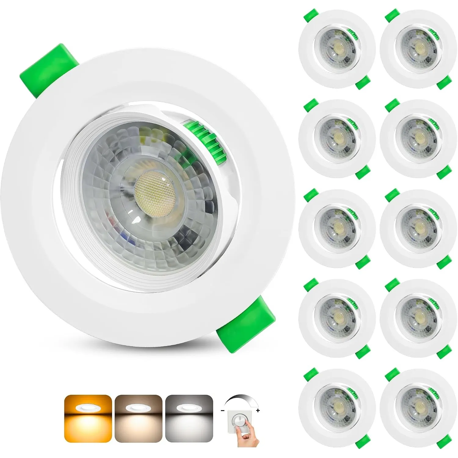 LED Einbaustrahler 230V Dimmbar 68-80mm Lochmaß 5W IP44 LED Spots