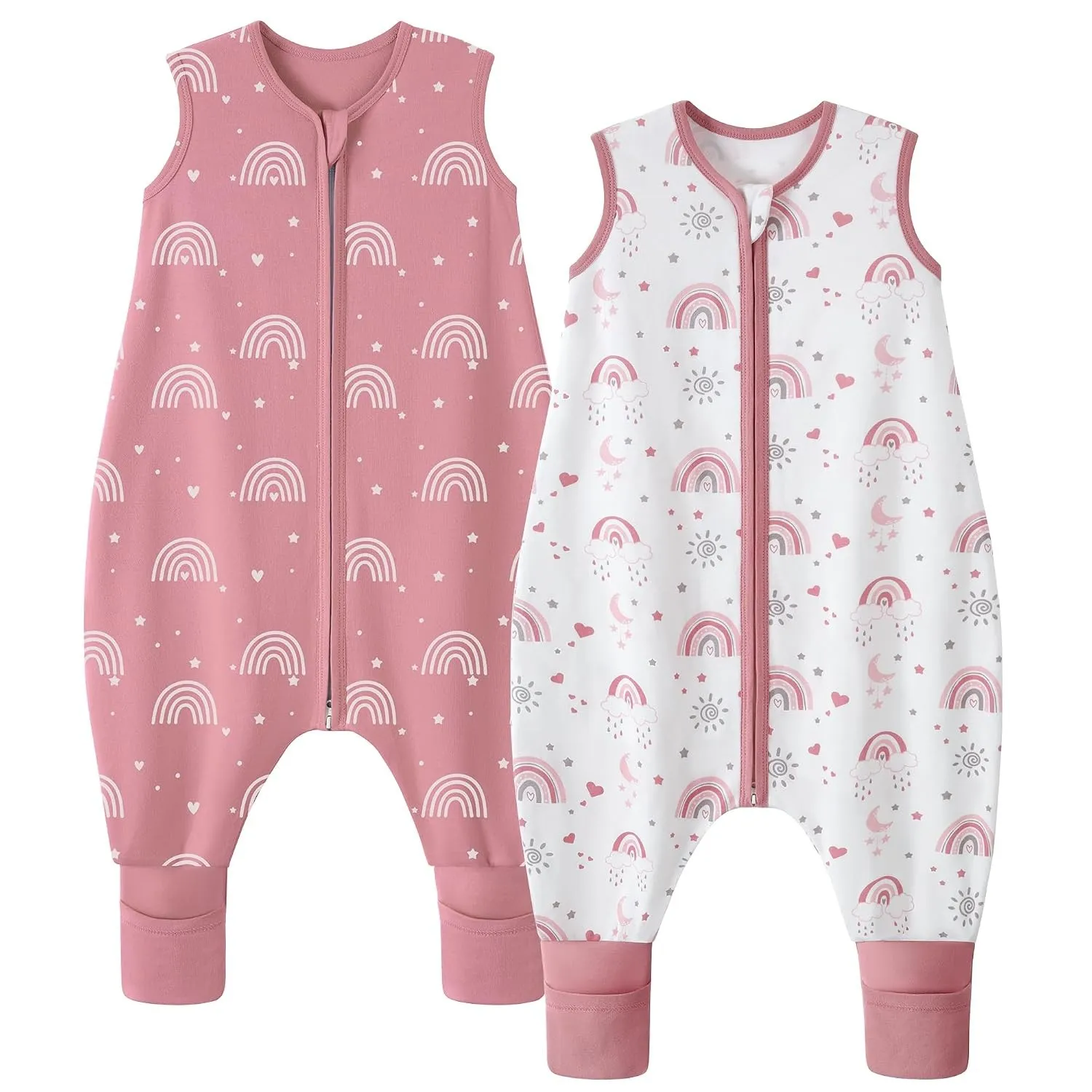 Schlafsack Mit Füßen 0,5 Tog 6-18 Monate Sommerschlafsack Baby 100% Baumwolle Kinder Schlafsack Mit Füßen 70-90cm Rosa …