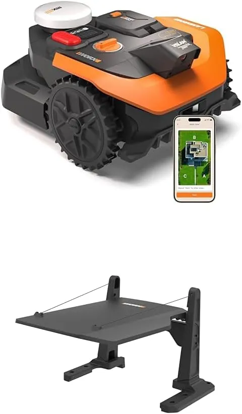 Worx Landroid Vision Cloud WR305E 2WD Mähroboter mit Garage, kabelloser Rasenmähroboter für bis zu 500 m², (KI-Hinderni…