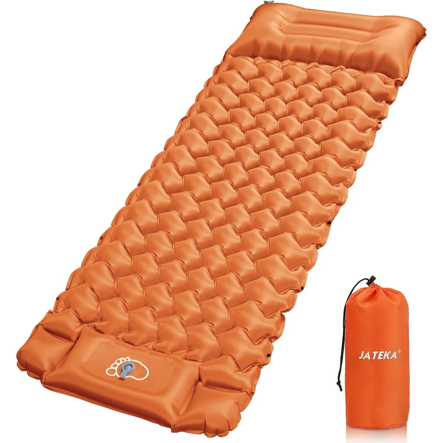JATEKA Isomatte Camping, Aufblasbare Isomatte Ultraleicht, Sleeping Isomatte mit Kissen & Fußpumpe, Kompakte Leichte Sc…