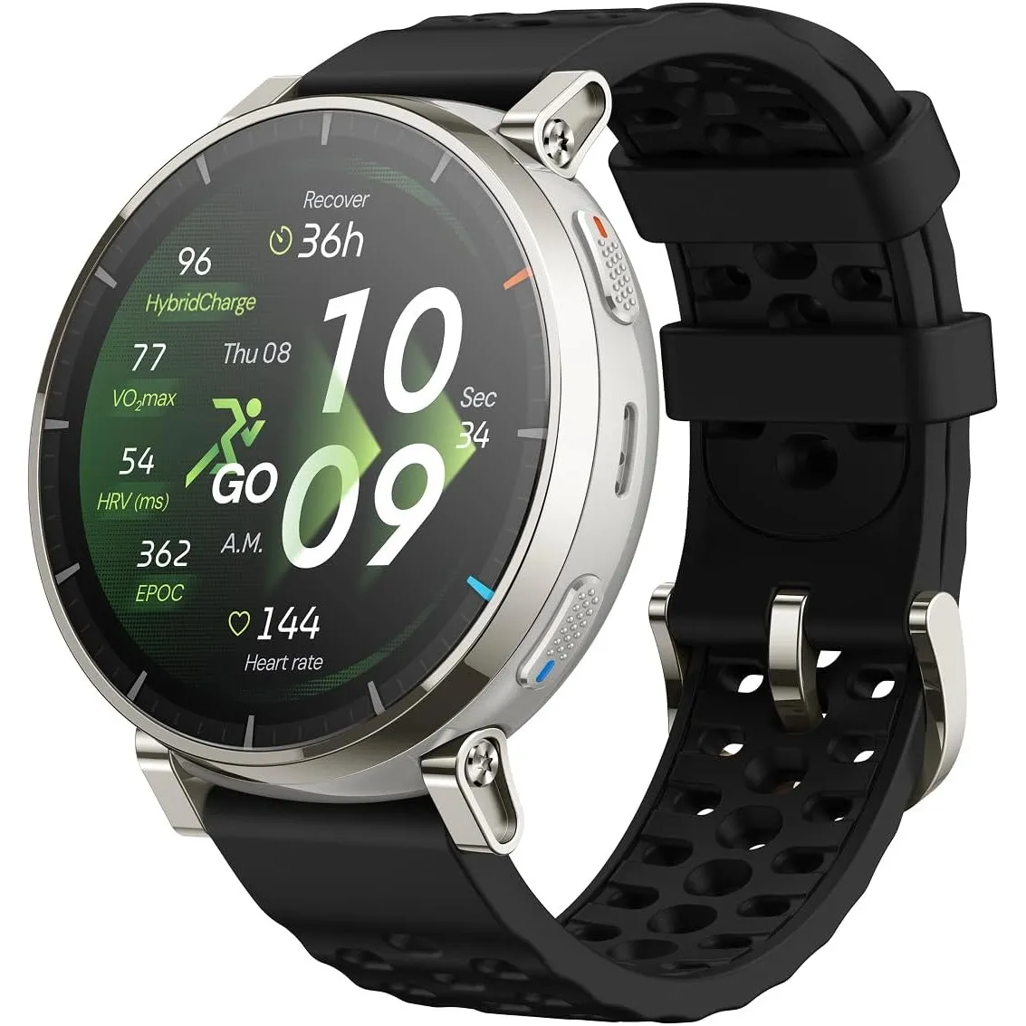 Amazfit Active 3 Premium 45mm GPS Lauf-Smartwatch, 1,32" AMOLED Saphir-Display, 12 Tage Akku, 4GB, NFC, Offline-Karten,…