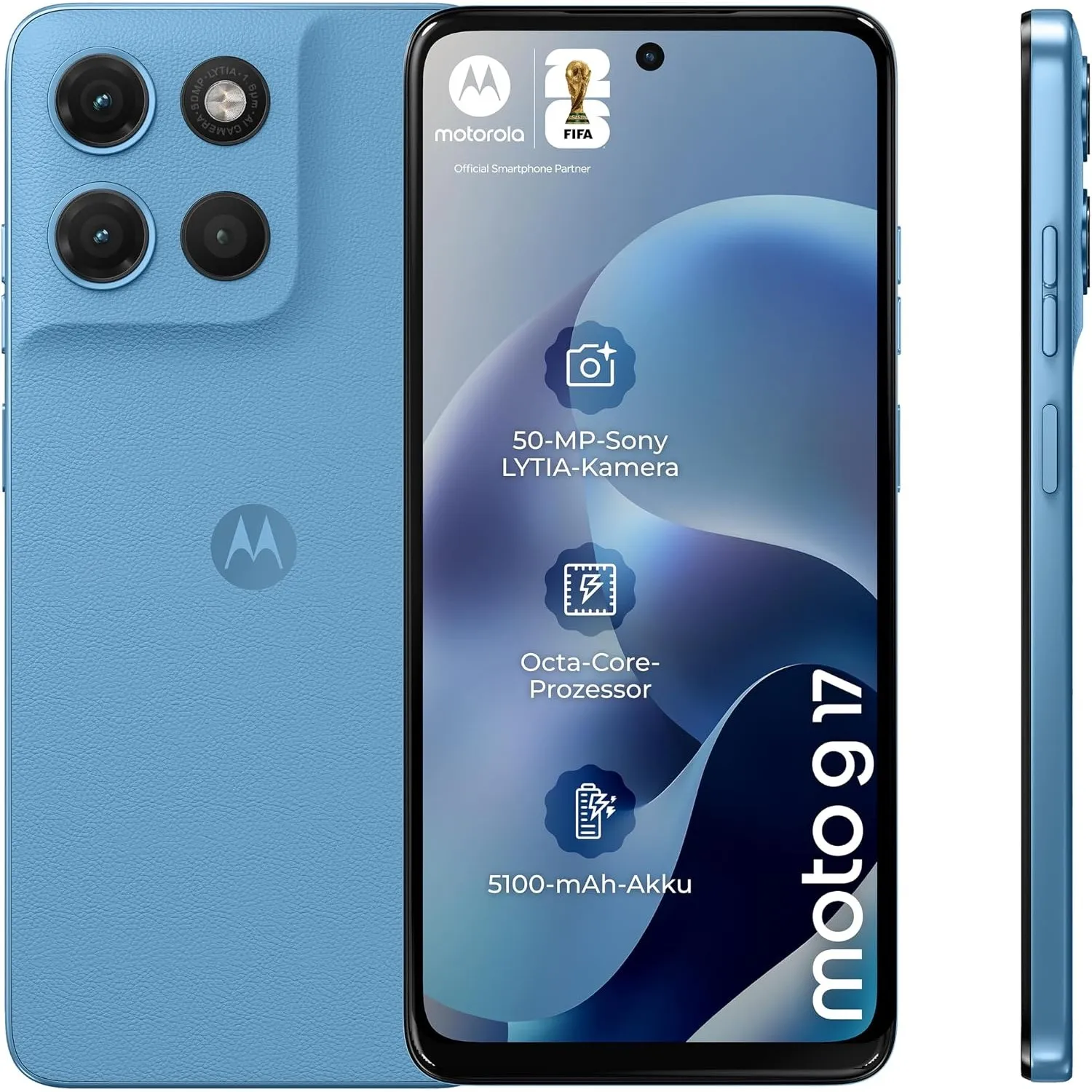 Motorola Moto g17 Smartphone 50-MP-Kamera 4-128 GB Alaskan Blue