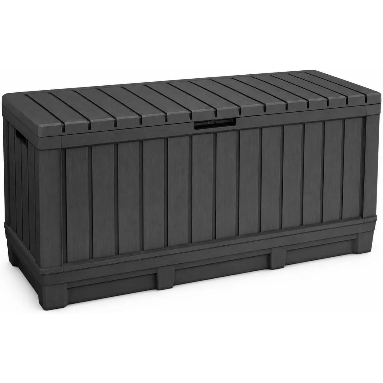 Koll Living Gartenbox Kentwood 350 Liter Stauraum Anthrazit | Aufbewahrungsbox mit Sitzfunktion für Sitzauflagen, Garte…