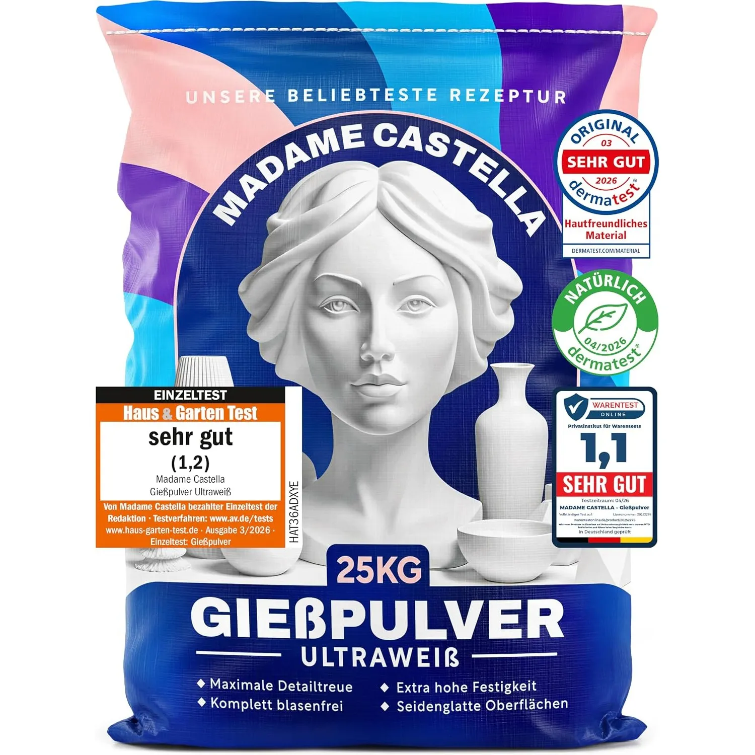 Gießpulver Weiß 25kg [ULTRAWEIß] Gips zum Gießen