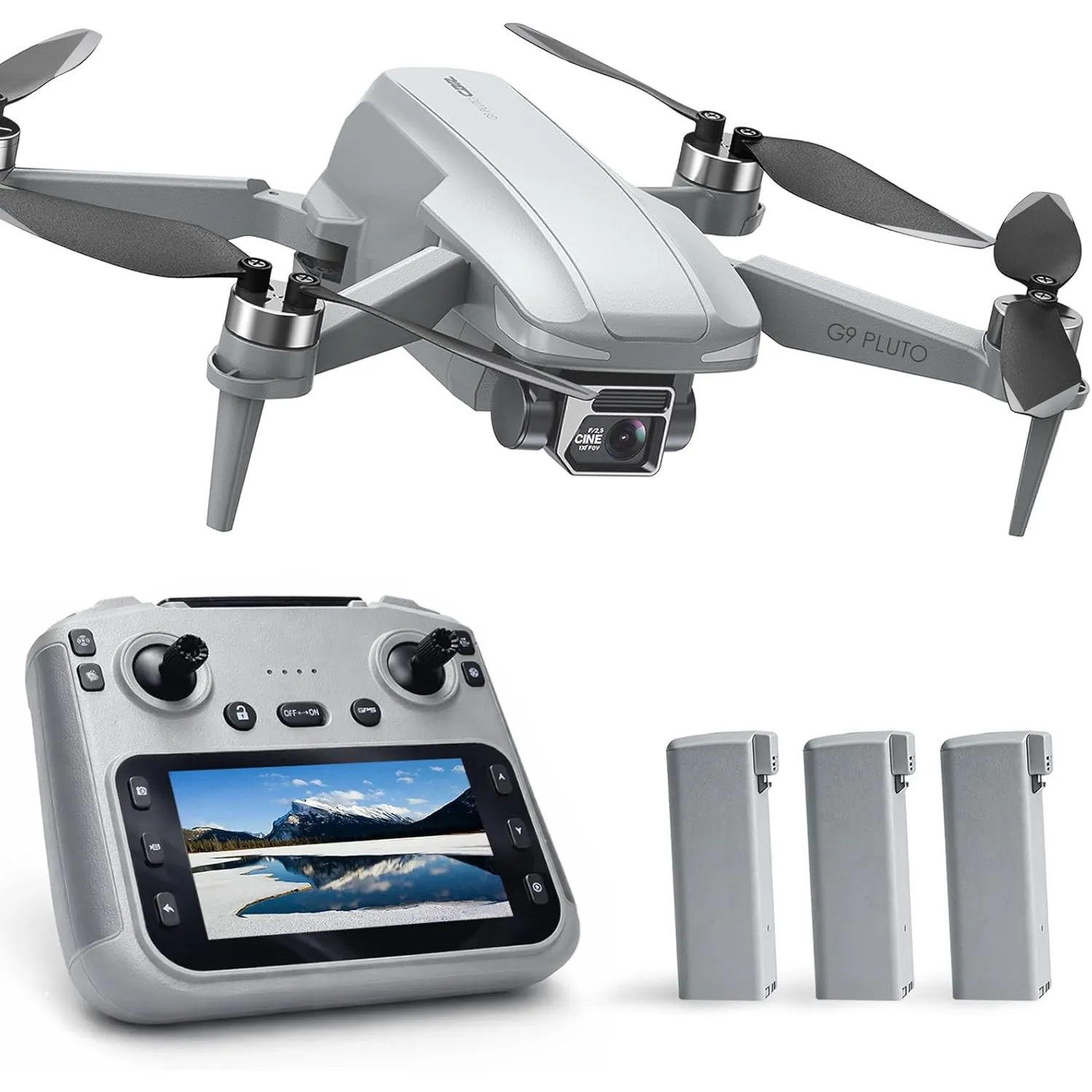 GPS Drohne mit Kamera 4K (EIS), 4,5 Zoll Bildschirm, bürstenloser Motor, 3 Akkus (90 min), Auto-Rückkehr, Folgemodus, 1…