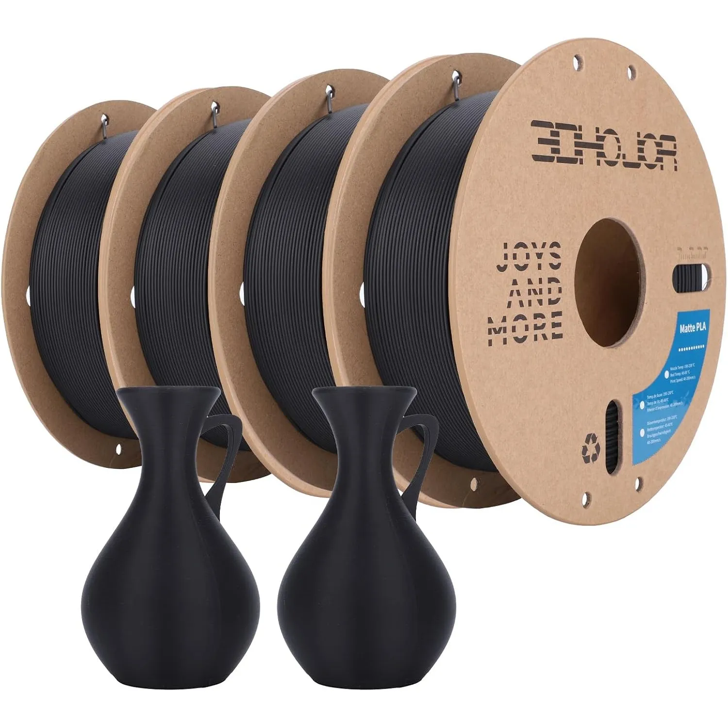 3DHoJor Matte PLA Filament Schwarz 4KG 3D Drucker Filament PLA 1.75mm