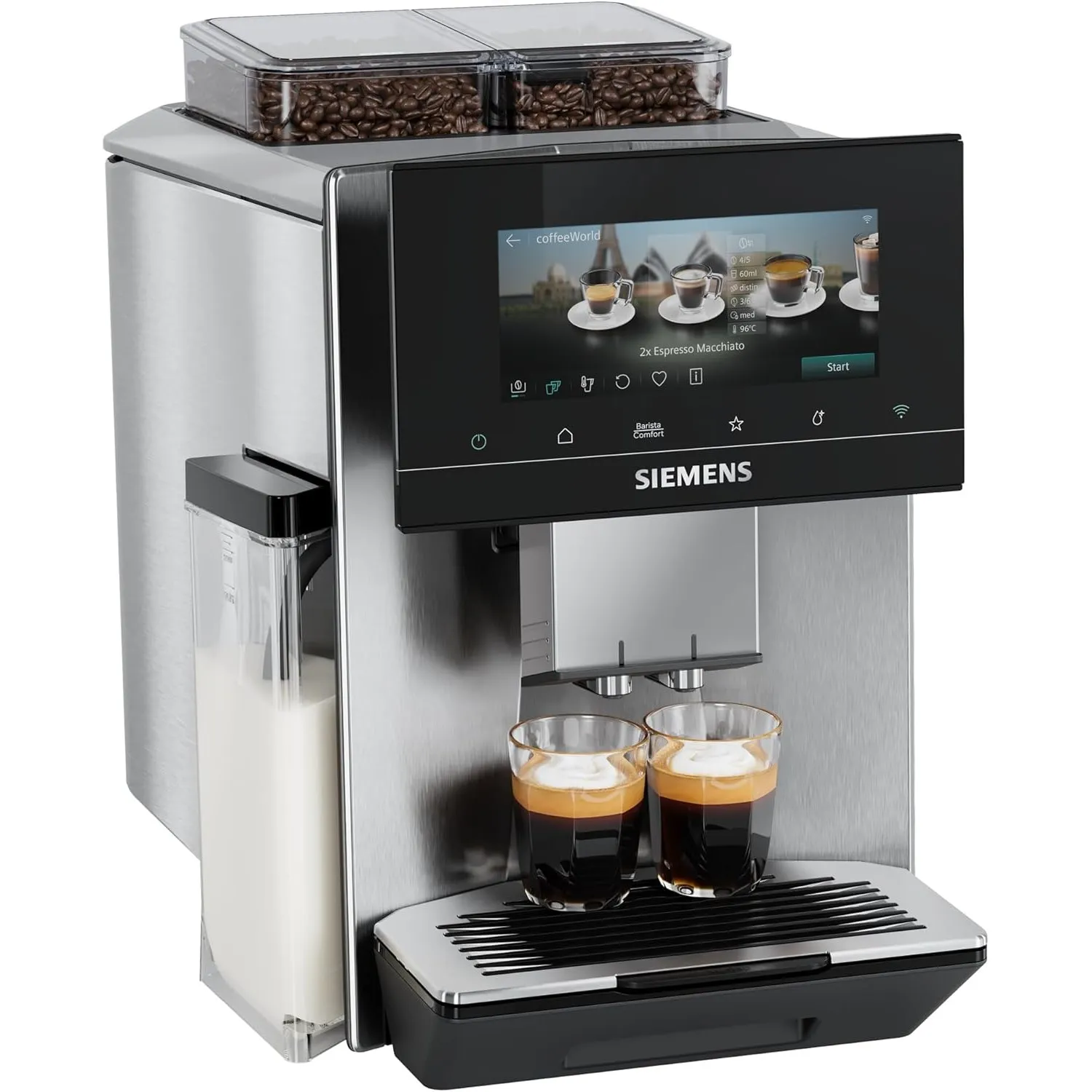 Siemens Kaffeevollautomat EQ900 iAroma, personalisierbare Einstellungen, präzises Mahlwerk, großes, intuitives Full-Tou…