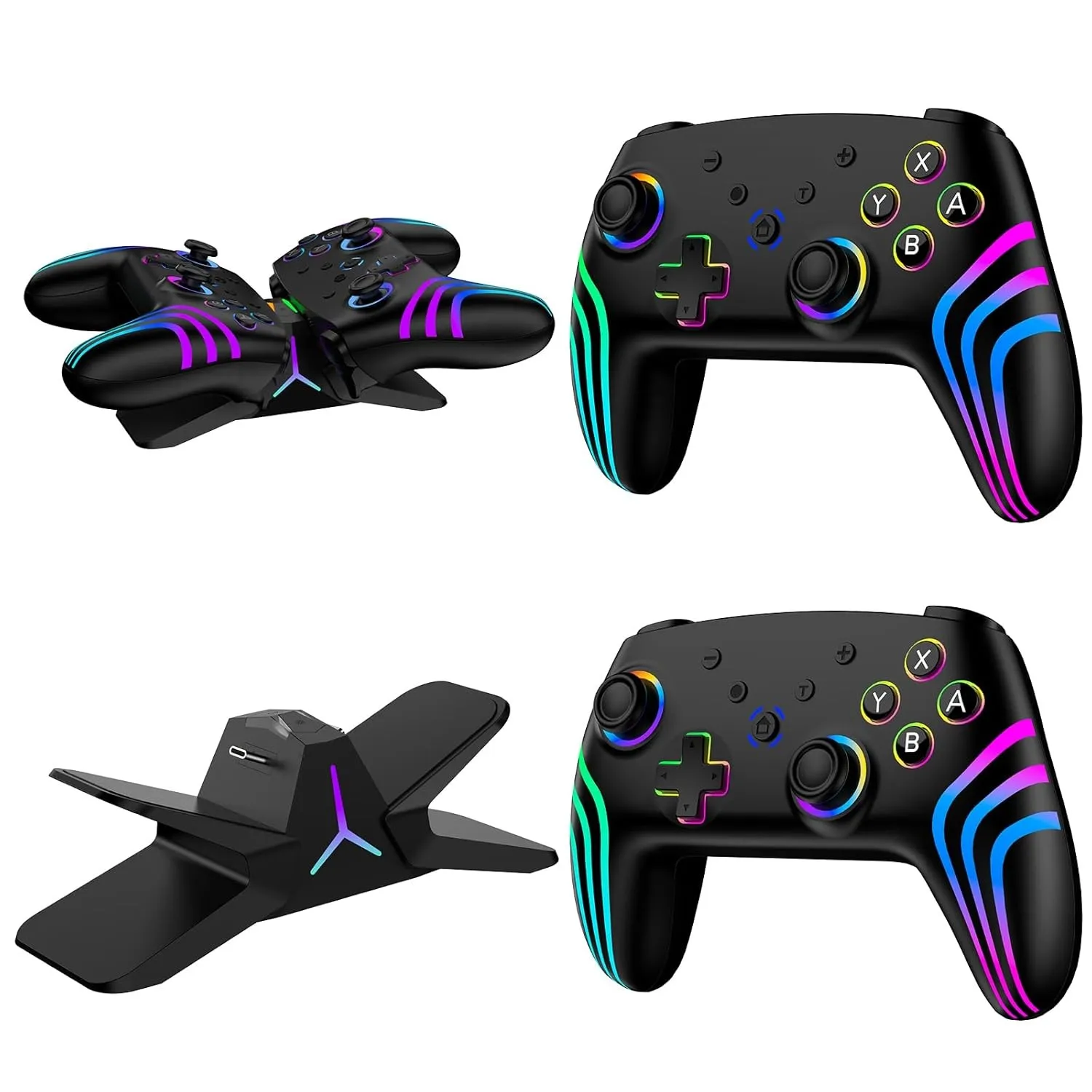 Reddening Switch 2 Controller 2 Stück mit Ladestation, Switch Controller für Switch 2/Switch/Lite/OLED/PC, Switch 2 Pro…