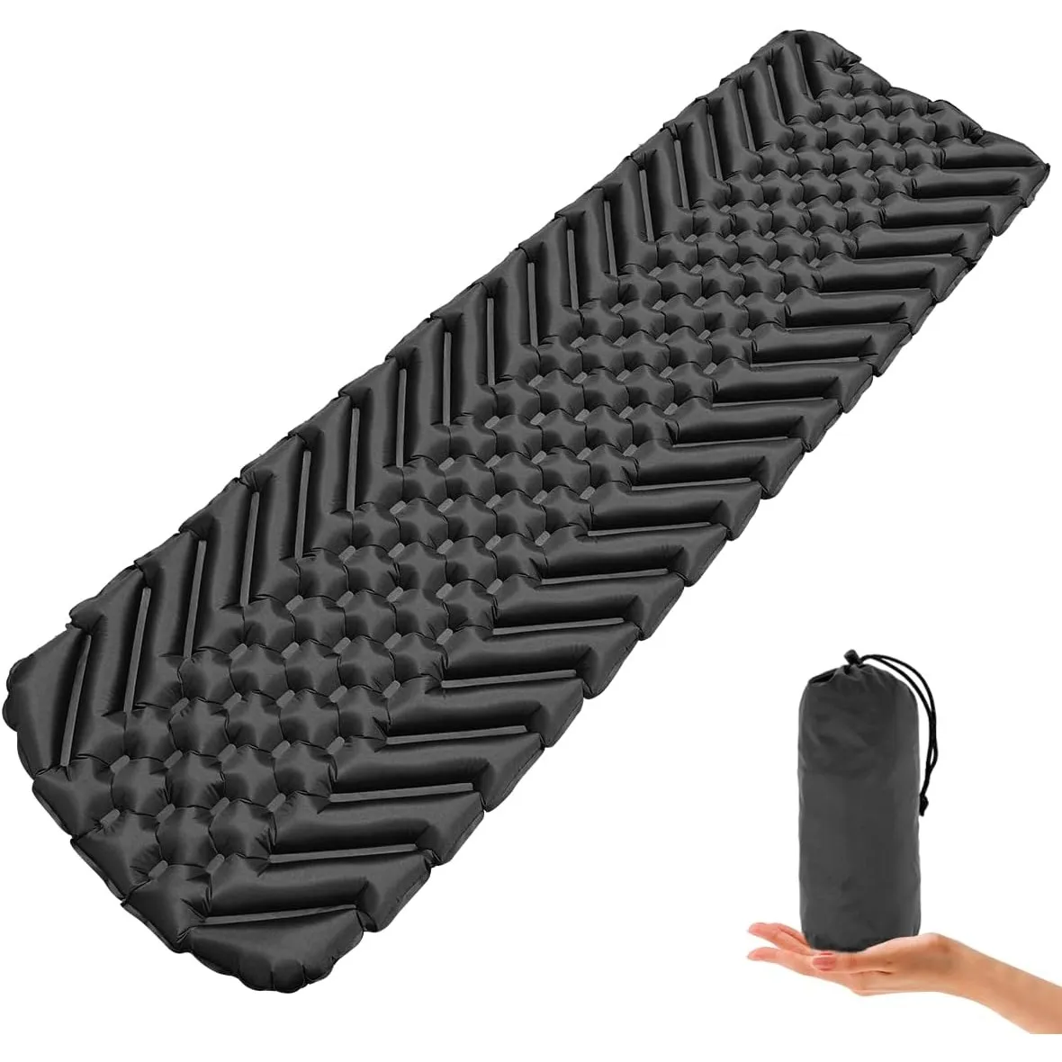 Isomatte Camping Outdoor Ultraleicht Camping Isomatte Aufblasbare, wasserdichte Faltbar Luftmatratze, Kleines Packmass …